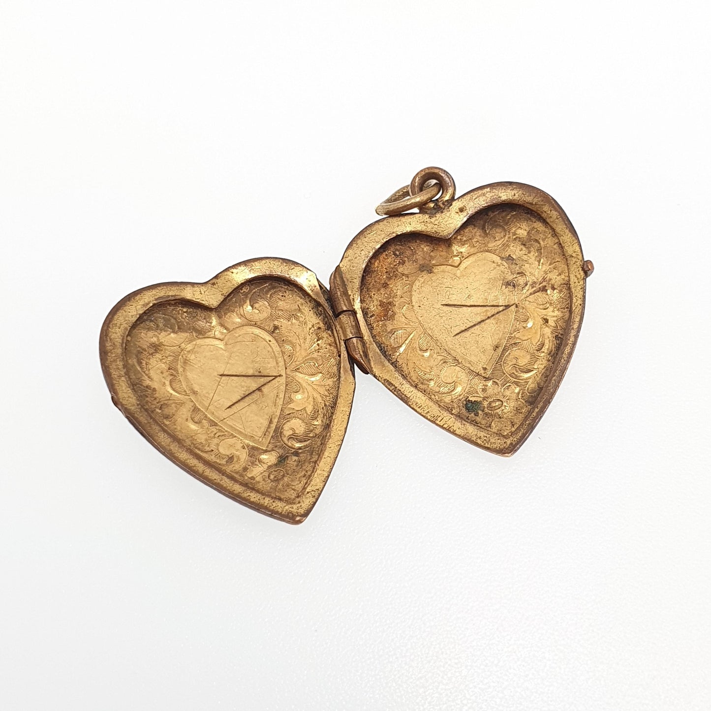 Antique Rolled Gold Heart Locket Necklace Victorian Gold Filled Pendant Love Vintage Picture Photo Womens Ladies Jewellery Jewelry