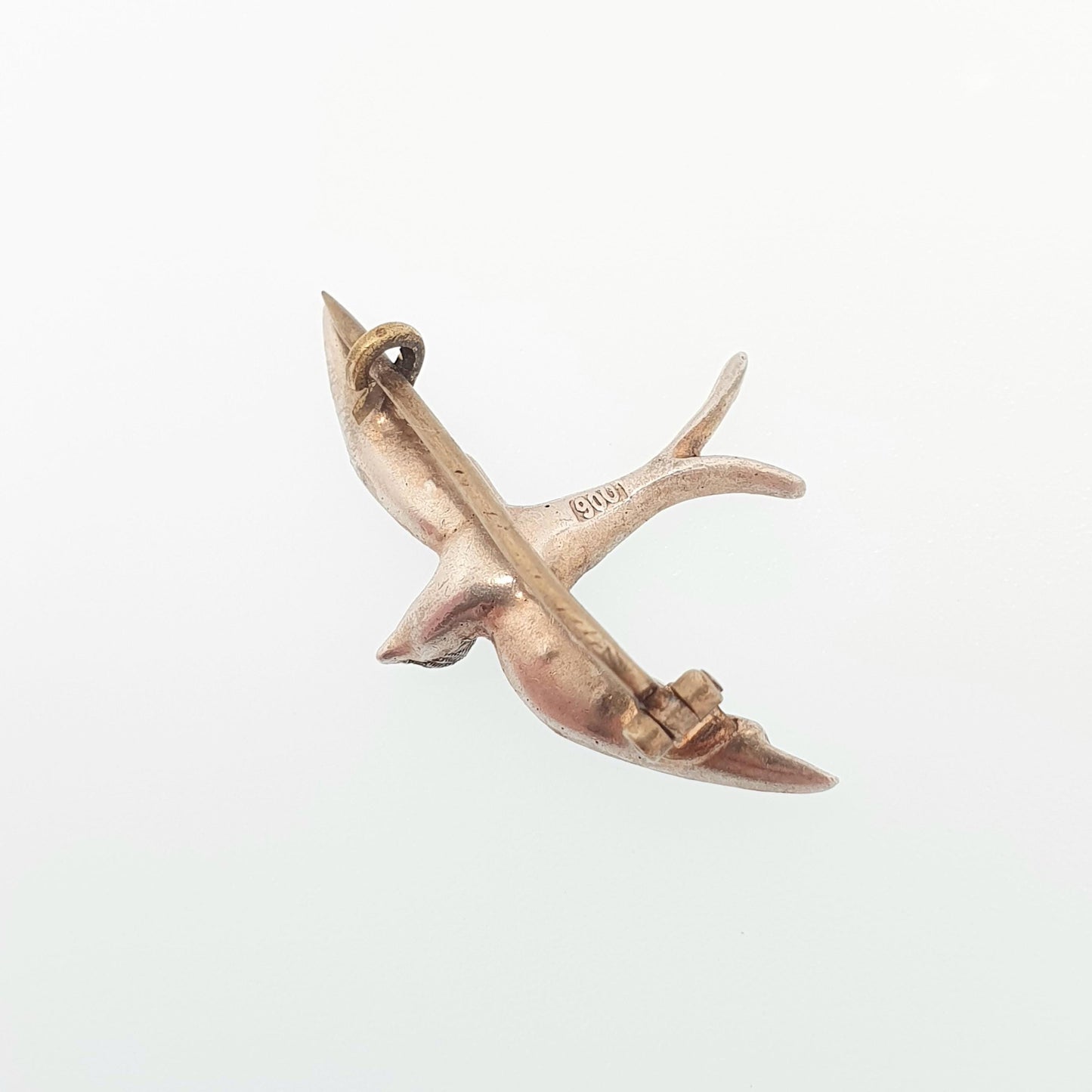 Antique Sterling Silver Bird Brooch Pin Diamond Paste Victorian Cute Sweet Swallow Vintage 1800s Songbird Ladies Womens Jewelry Jewellery