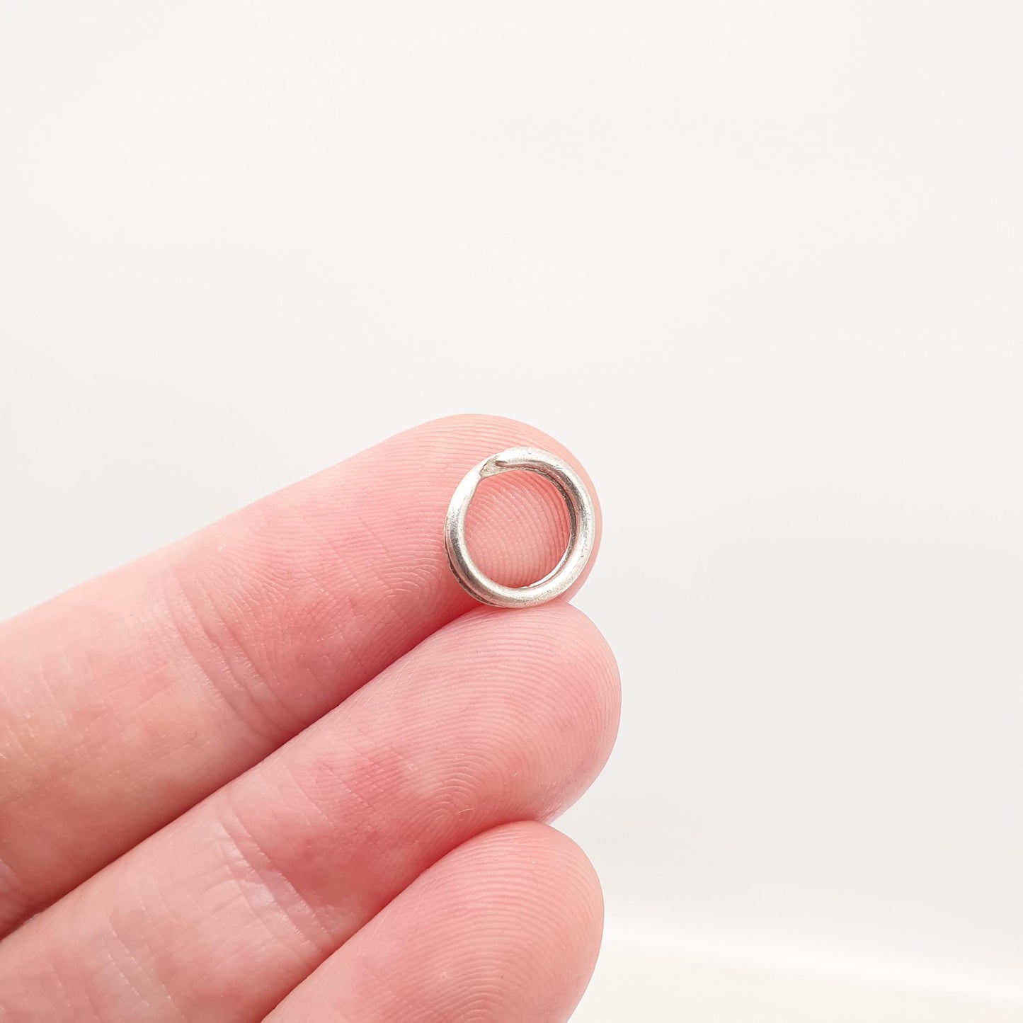 Antique Solid Silver Split Ring Victorian Genuine 1800s 10.1mm Plain Smooth Authentic Vintage Jewelry Fastenings Jewellery Findings