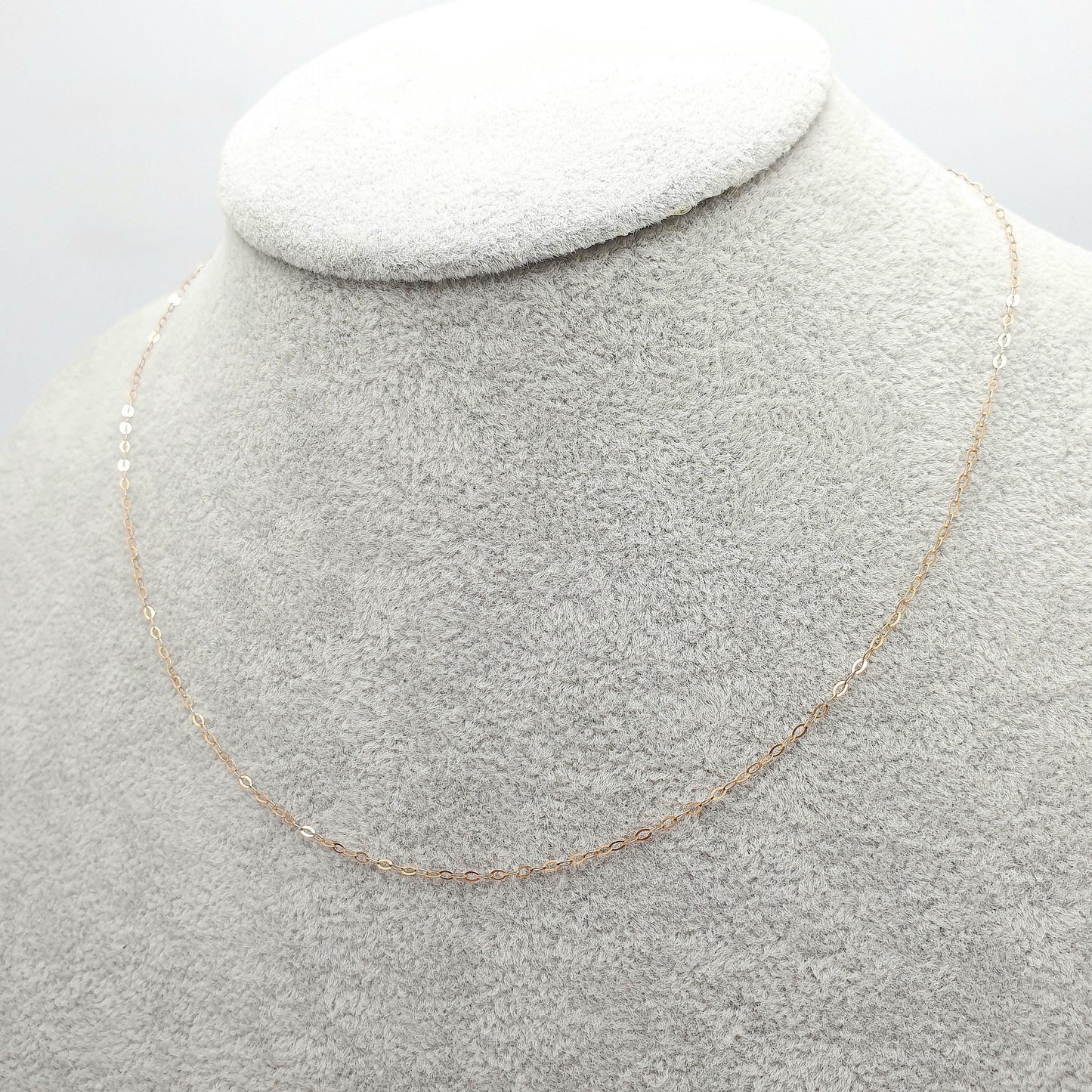 Vintage 9k 9ct 375 Gold Chain Necklace Fine Cable Link 40cm 15.7" 0.39g Thin Oval Fine Solid 9 Carat Yellow Womens Retro Jewelry Jewellery