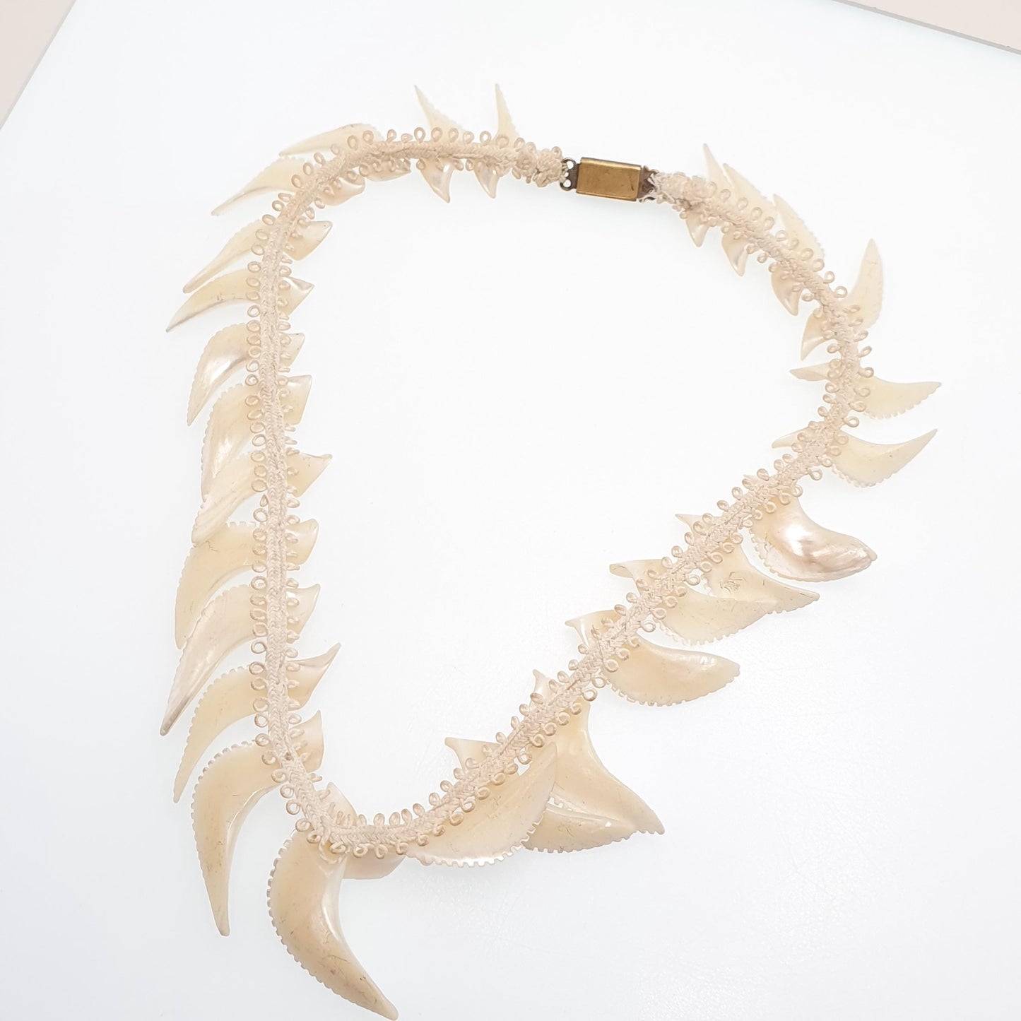 Antique Victorian Mother of Pearl Necklace Jagged Teeth Hand Carved Genuine Shell Lace Collar Twist Frill Pendants Womens Jewellery Jewelry
