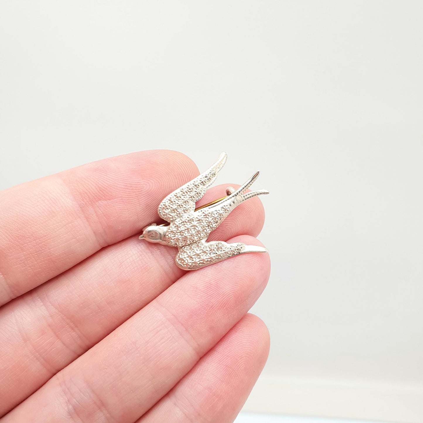 Antique Solid Silver Swallow Bird Brooch Victorian Sweetheart Pastry Cutter Birds Cute Swallow Swift Gift Rare Pin Vintage Jewelry Jewellery