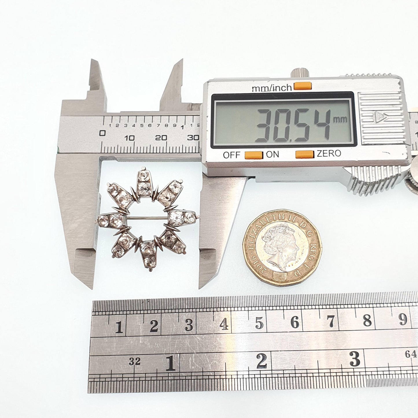 Antique Georgian Black Dot Paste Solid Silver Brooch Star Shape Old Cut Foiled Diamond Pastes Celestial Stars Vintage Jewelry Jewellery