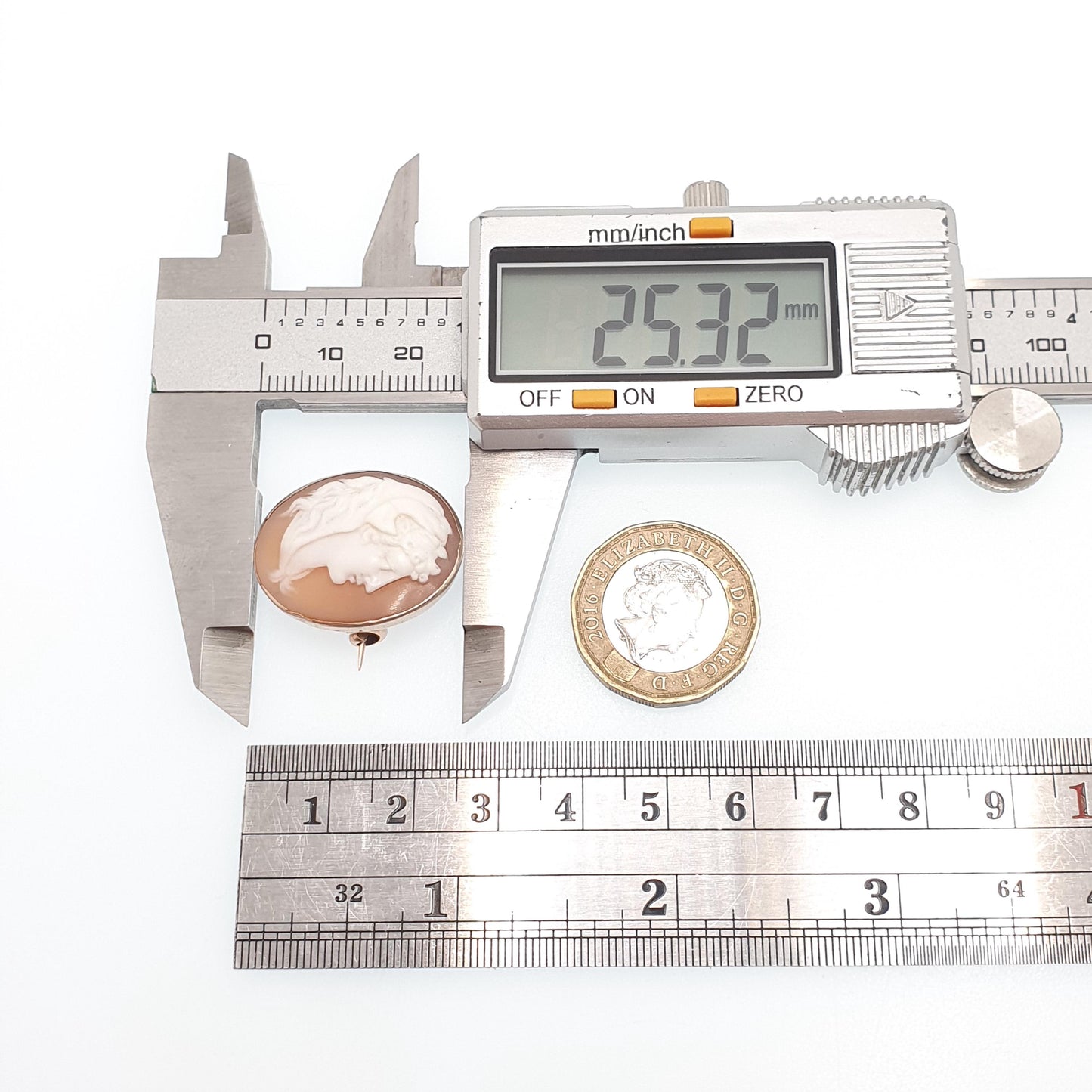 Antique 9ct Gold Hercules Cameo Brooch Victorian Solid 9k 375 Heracles God Lion Head Shell Rare Unique Carved Vintage Jewellery Jewelry