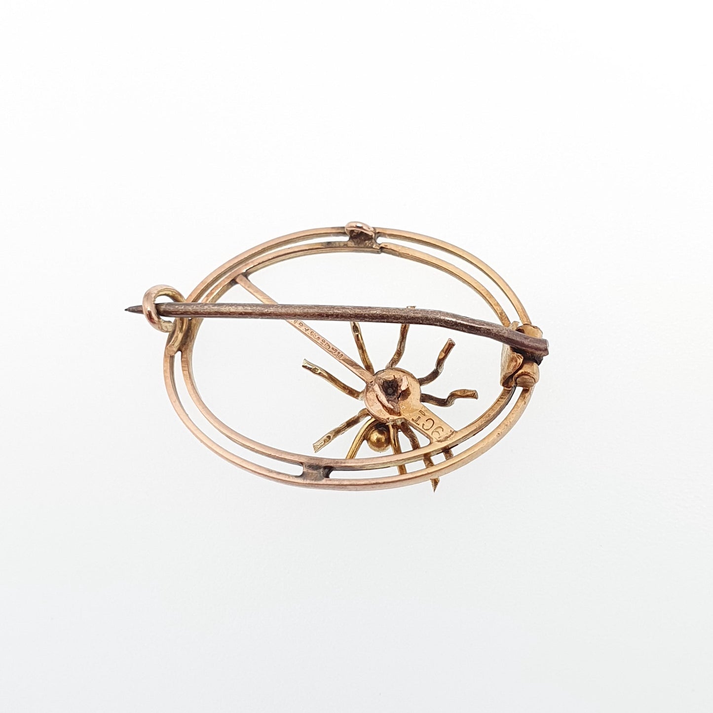 Antique 9ct Gold Spider Brooch Pin Turquoise Solid 9k 9 carat 375 Edwardian Arachnid Insect Bug Womens Vintage Jewelry Jewellery
