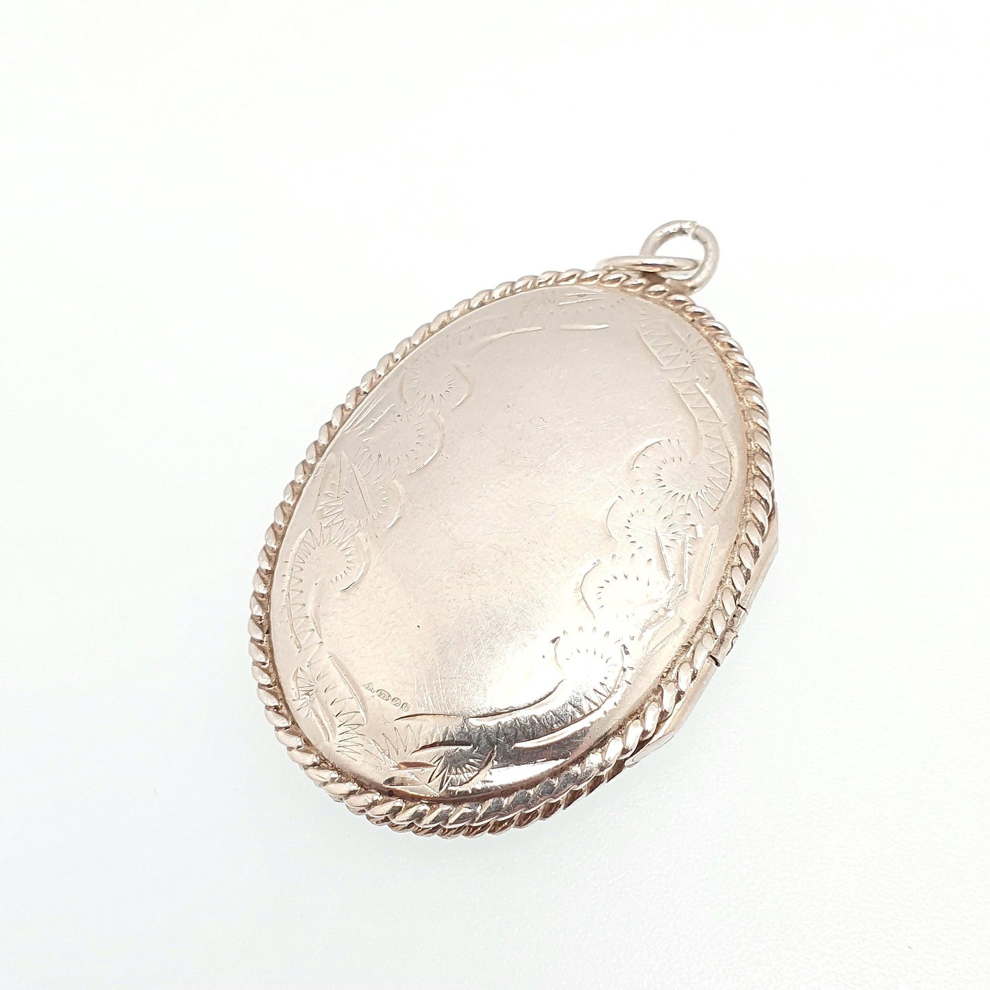 Vintage Sterling Silver Locket Oval 1994 Hallmark Pendant Necklace Large Big Engraved Retro Fine Solid 925 Jewelry Womens Jewellery