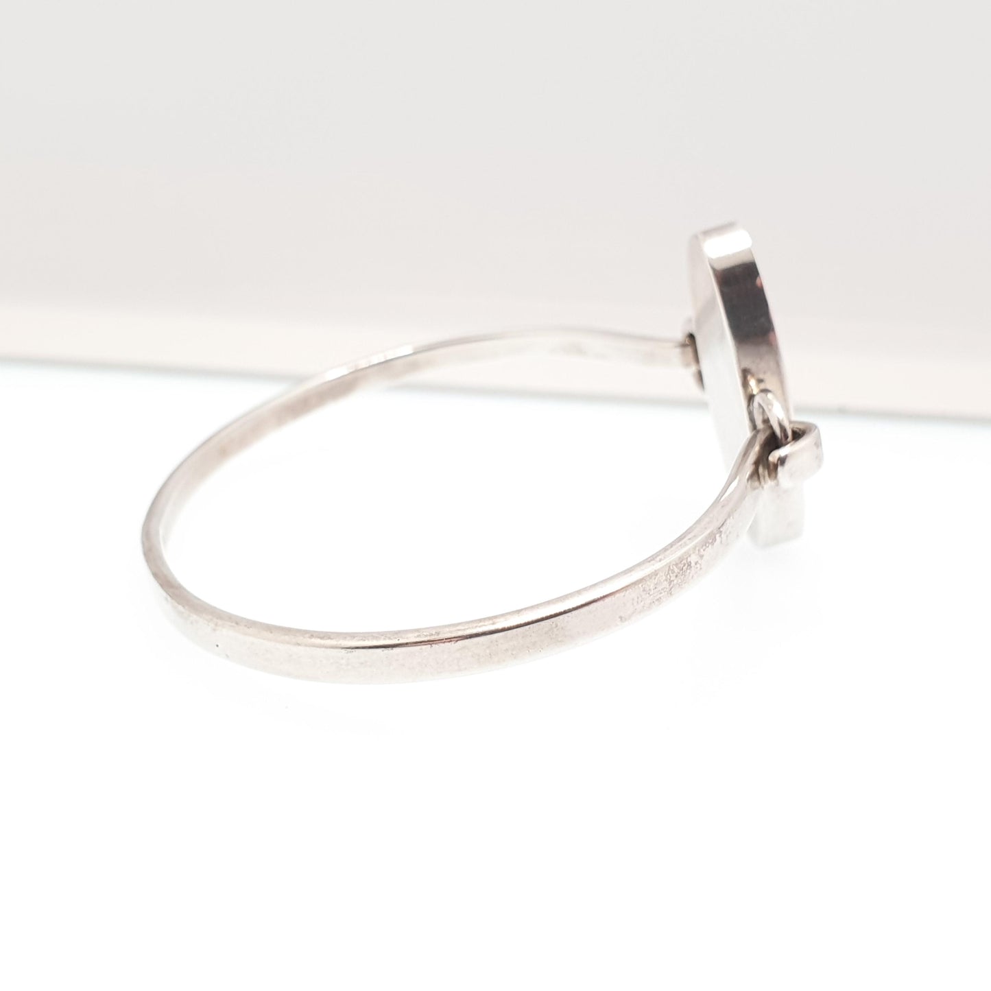 Retro Sterling Silver Blue John Bangle Bracelet Bleu Jaune Rare Heavy 18.25g Large Big Purple Vintage Womens Jewelry Retro Jewellery