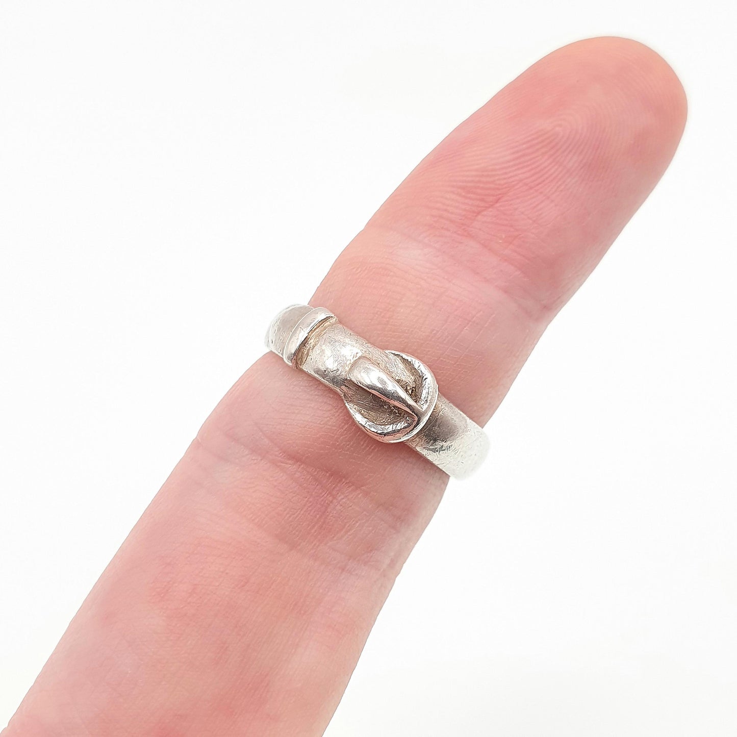Vintage Sterling Silver Belt Buckle Thick Band Ring Chunky 1978 Solid 925 Victorian Revival Unisex Womens Mens Jewelry Jewellery UKM.5 US6.5