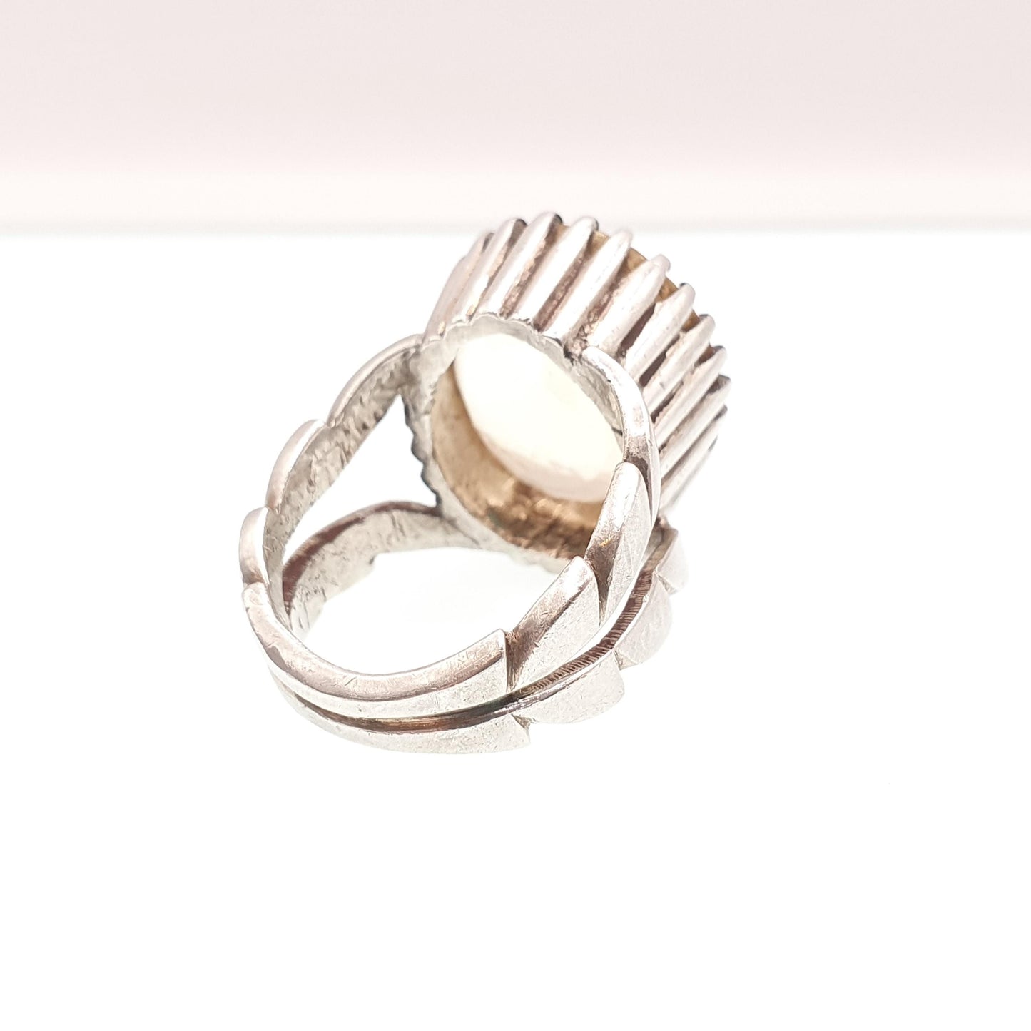 Vintage Solid Silver Natural Citrine Ring Huge Large Big Mexican or Navajo Style Oval Cut Chunky Gemstone Womens Jewelry Jewellery