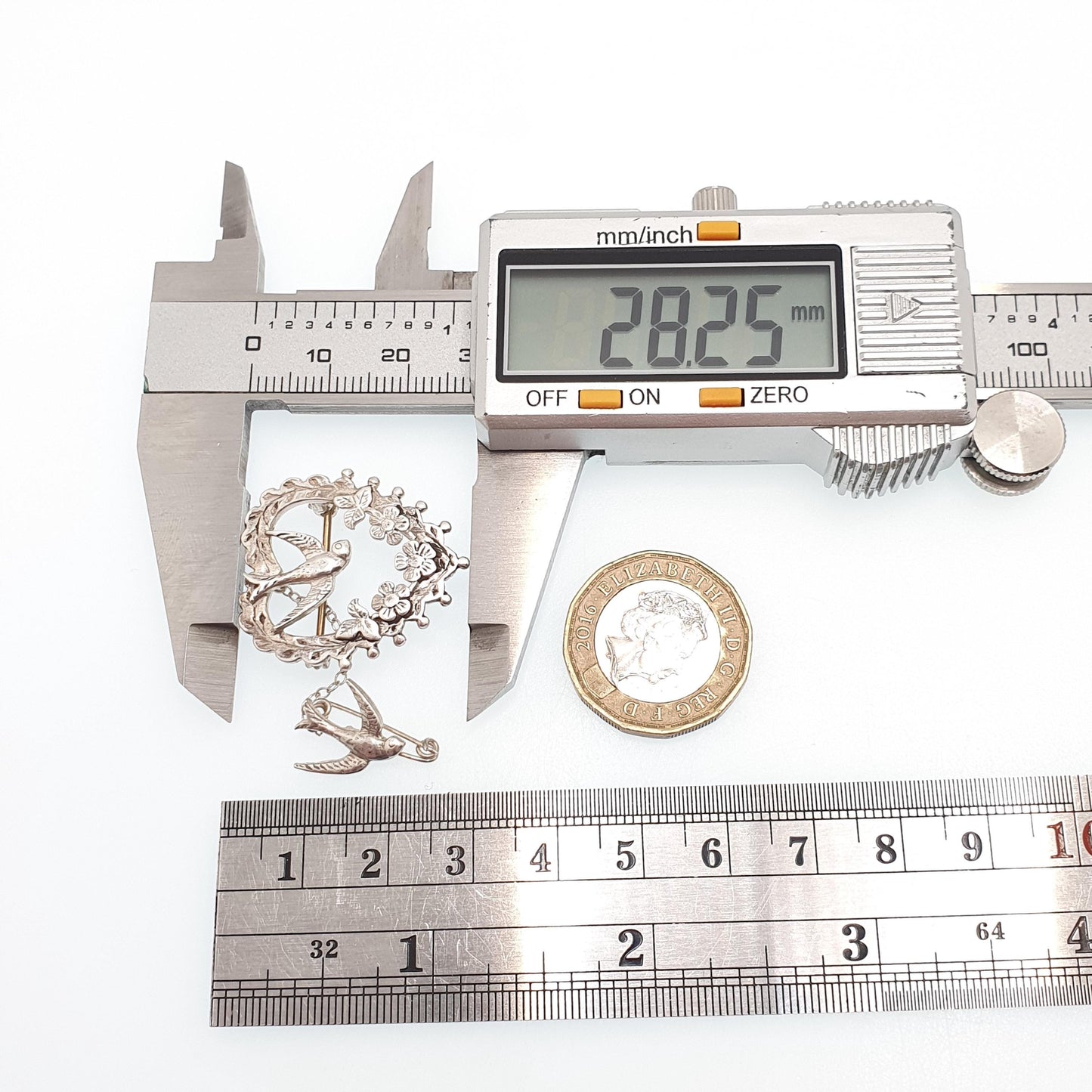 Vintage Sterling Silver Bird Brooch Victorian Style Sweetheart Birds Safety Pin PJM Cute Swallow Swift Gift Pin Vintage Jewelry Jewellery