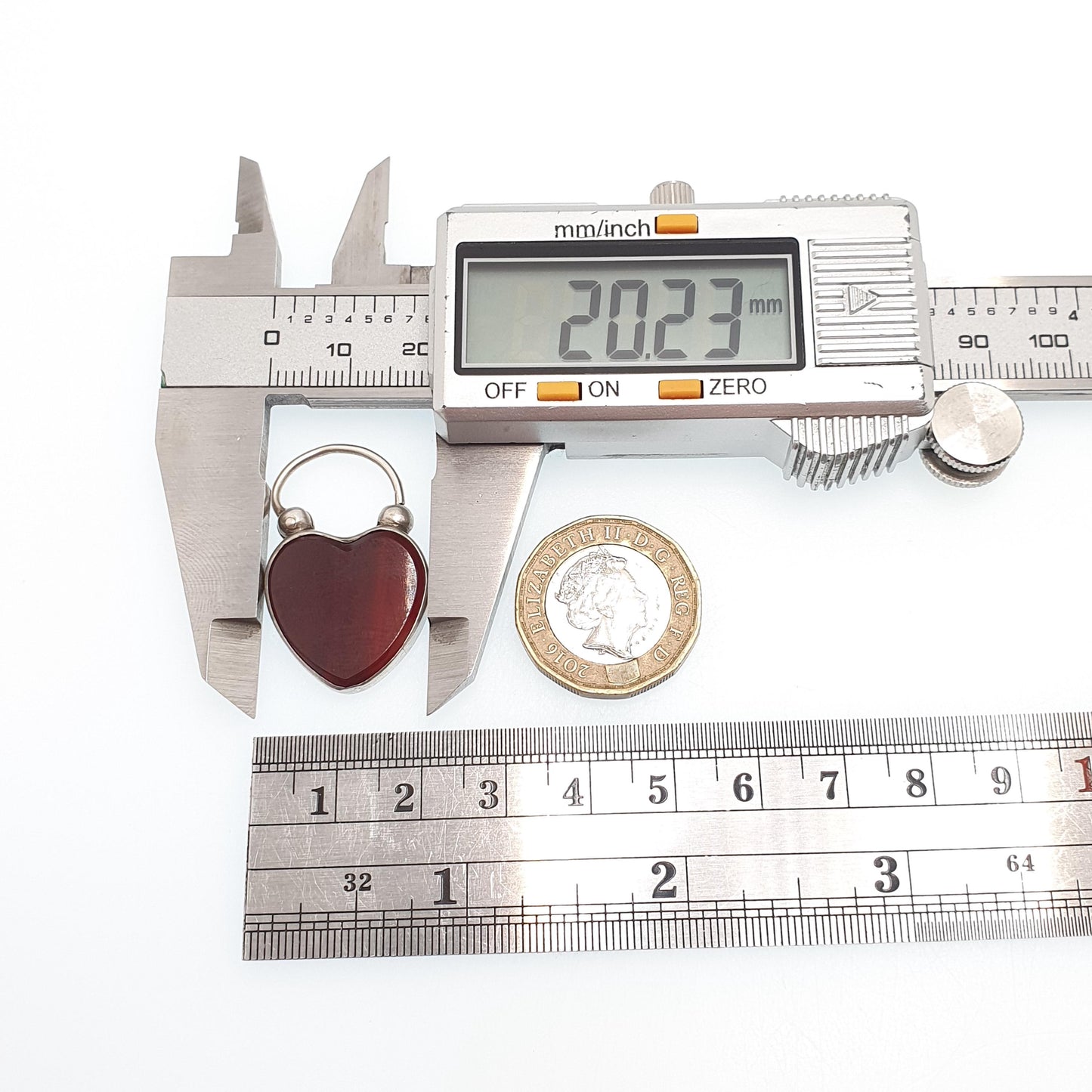 Antique Sterling Silver Victorian Padlock Agate Lock Clasp Bracelet Scottish Charm Heart Shape Gemstone Large Big 1800s Jewellery Jewelry