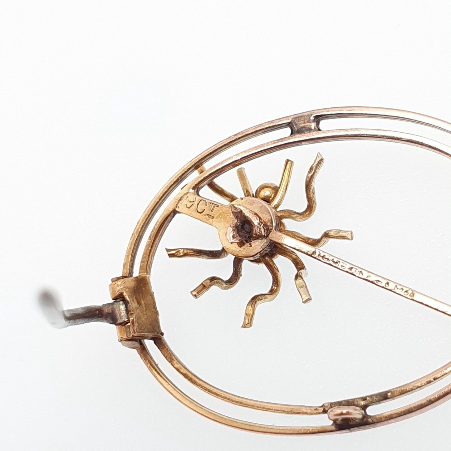 Antique 9ct Gold Spider Brooch Pin Turquoise Solid 9k 9 carat 375 Edwardian Arachnid Insect Bug Womens Vintage Jewelry Jewellery
