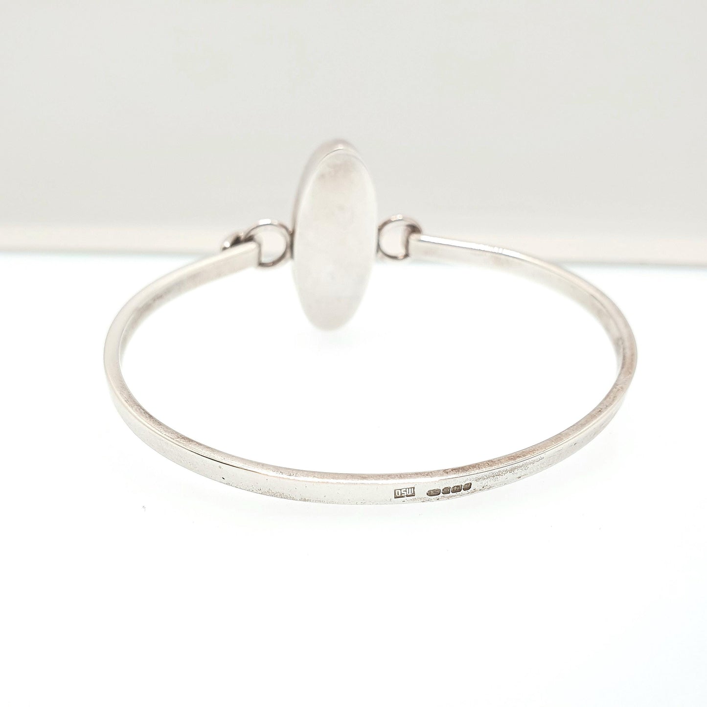 Retro Sterling Silver Blue John Bangle Bracelet Bleu Jaune Rare Heavy 18.25g Large Big Purple Vintage Womens Jewelry Retro Jewellery