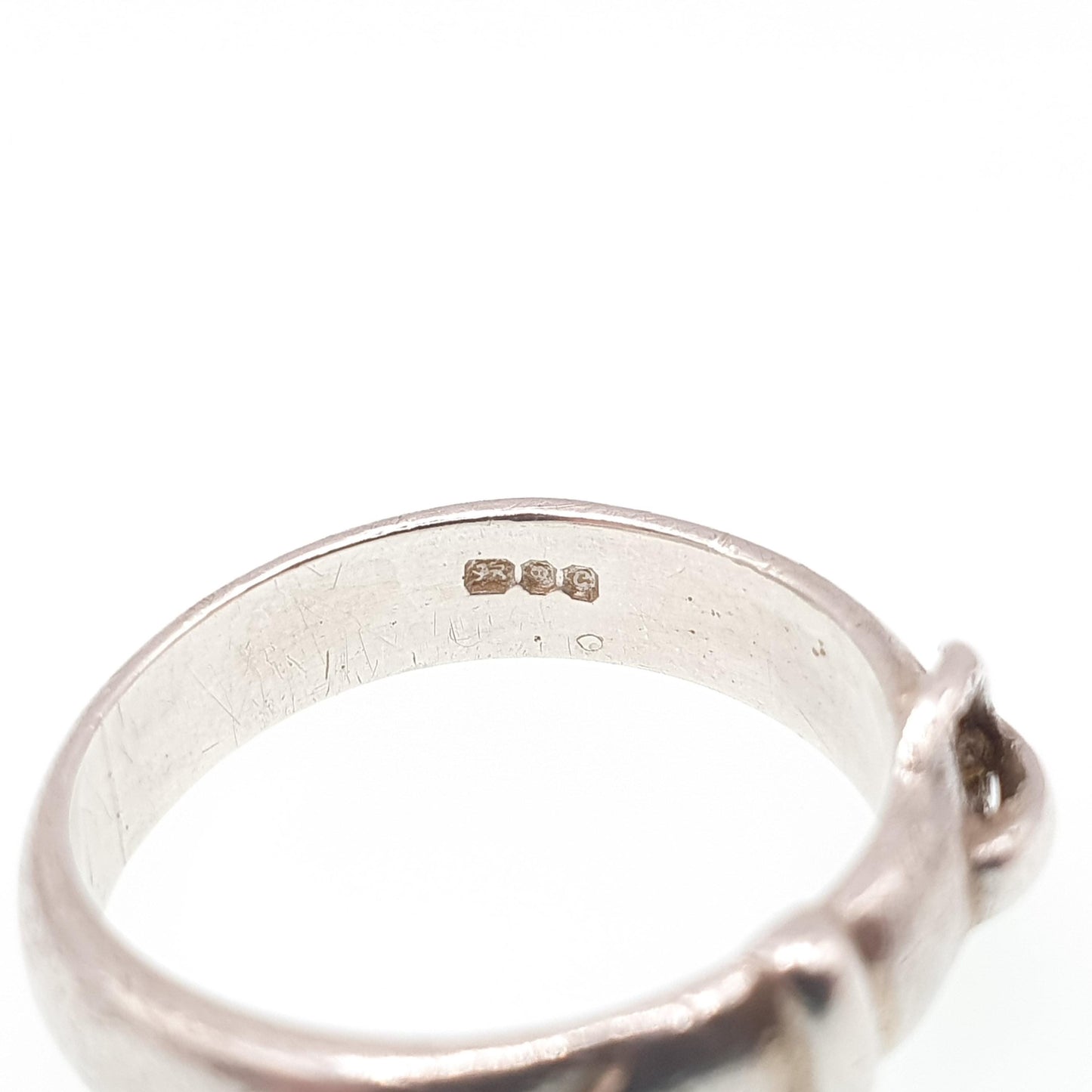 Vintage Sterling Silver Belt Buckle Thick Band Ring Chunky 1978 Solid 925 Victorian Revival Unisex Womens Mens Jewelry Jewellery UKM.5 US6.5