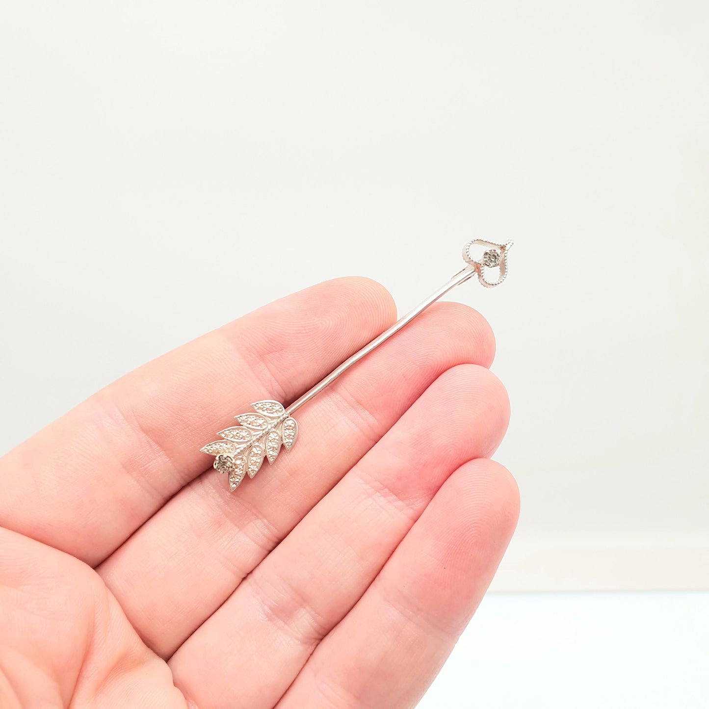 Antique CHARLES HORNER Sterling Silver Arrow Brooch Diamond Paste Victorian Pastry Cutter Genuine Real CH Womens Mens Jewellery Jewelry
