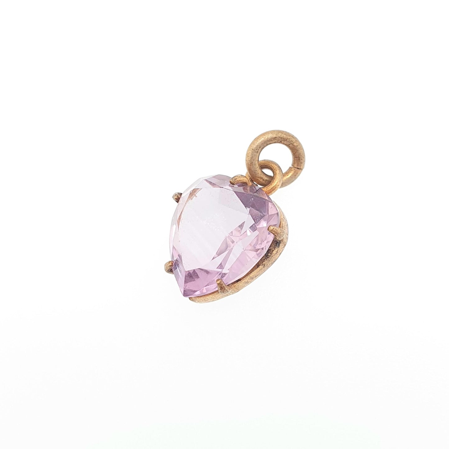 Antique Victorian Amethyst Heart Pendant Necklace Charm Gold Gilt Real Quartz Gemstone Light Purple Vintage Womens Jewellery Jewelry