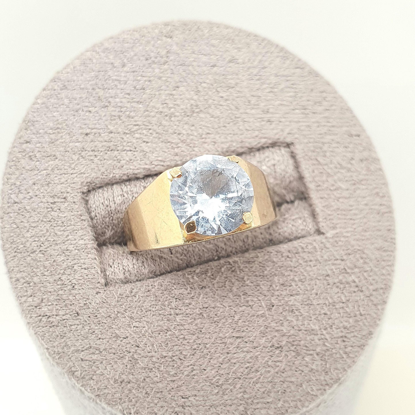 Vintage 9ct 9k Gold Blue Spinel Ring Genuine Gemstone Round Cut Square Shape 1962 Hallmarked Solid 375 Womens Jewelry Jewellery