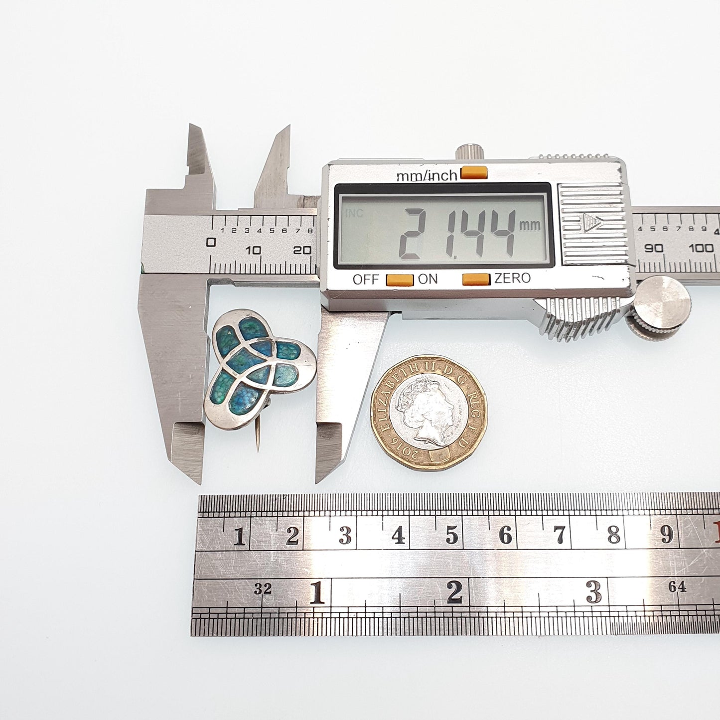 Antique JAMES FENTON Sterling Silver Enamel Brooch 1908 Hallmarked Art Nouveau Pin Women Jewellery Jewelry Vintage