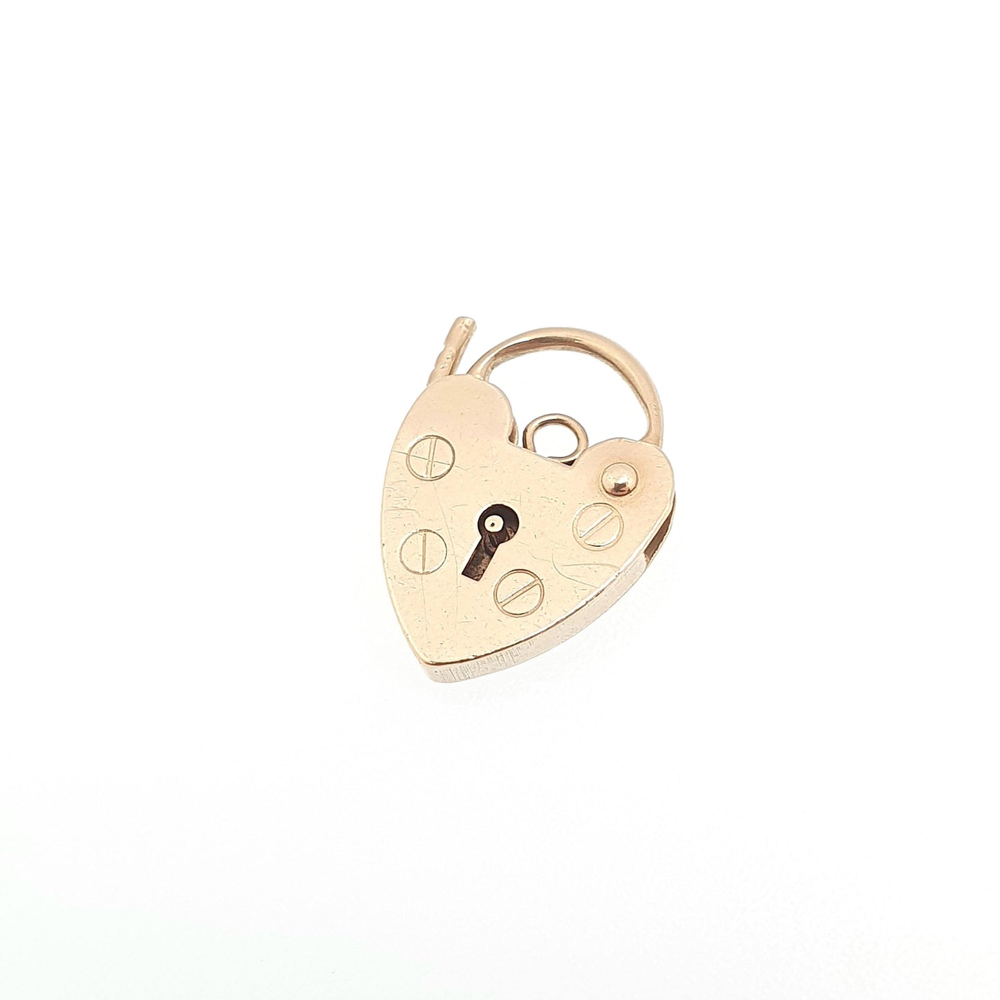Vintage 9ct Solid Gold Padlock Charm Lock Pendant Bracelet Tiny Solid 9k 375 Small Necklace Victorian Revival Clasp Womens Girls Jewelry