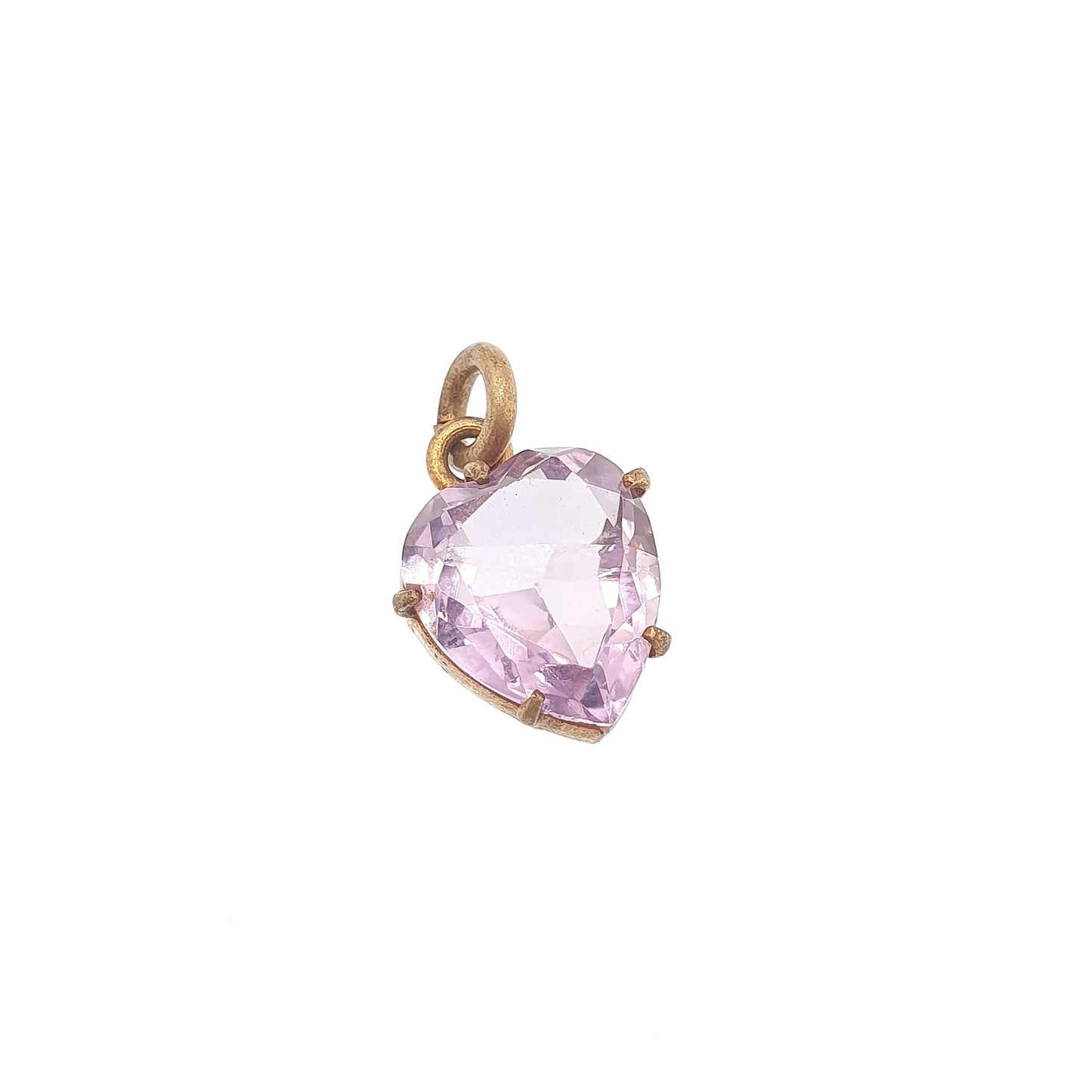 Antique Victorian Amethyst Heart Pendant Necklace Charm Gold Gilt Real Quartz Gemstone Light Purple Vintage Womens Jewellery Jewelry