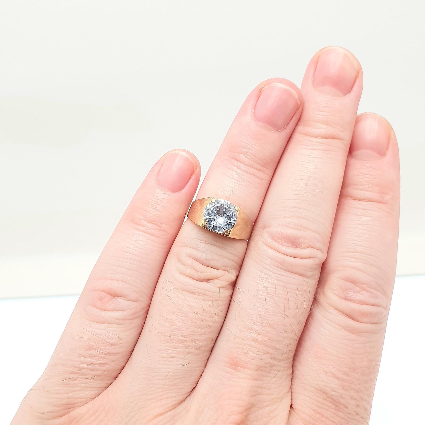 Vintage 9ct 9k Gold Blue Spinel Ring Genuine Gemstone Round Cut Square Shape 1962 Hallmarked Solid 375 Womens Jewelry Jewellery