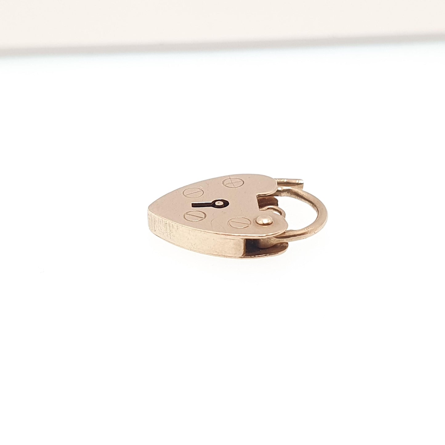 Vintage 9ct Solid Gold Padlock Charm Lock Pendant Bracelet Tiny Solid 9k 375 Small Necklace Victorian Revival Clasp Womens Girls Jewelry