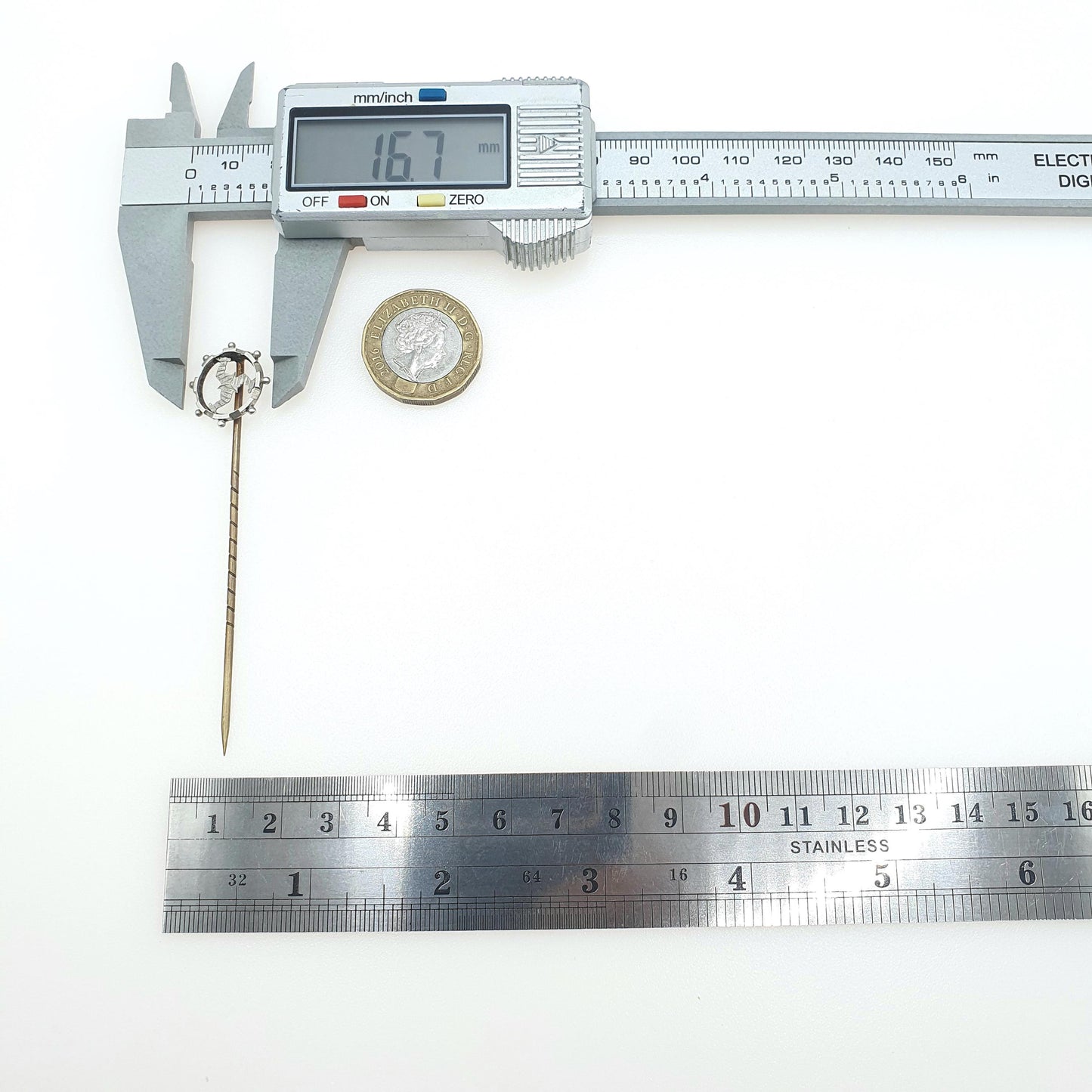 RESERVED/SOLD DON Antique Victorian Solid Silver Isle of Man Manx Symbol Stick Pin Women's Jewellery