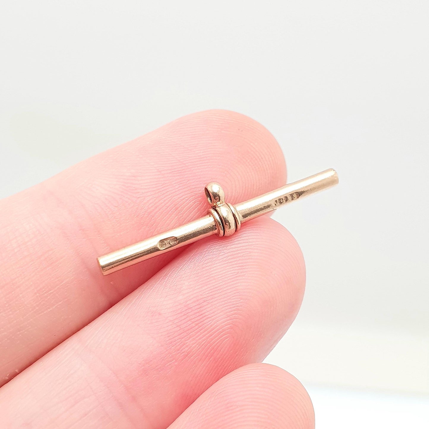 Antique Victorian 9ct Rose Gold T Bar Pendant Fob Necklace Solid 375 9k 9 Carat Large Hallmark Albert Chain Jewelry Jewellery Mens Womens