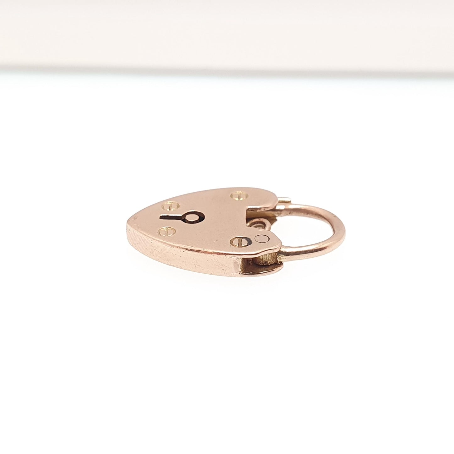 Antique 9ct 9k Rose Gold Padlock Clasp Charm Victorian Lock Necklace Pendant Bracelet Solid 9k 9 Carat Lock Vintage Womens Jewelry Jewellery