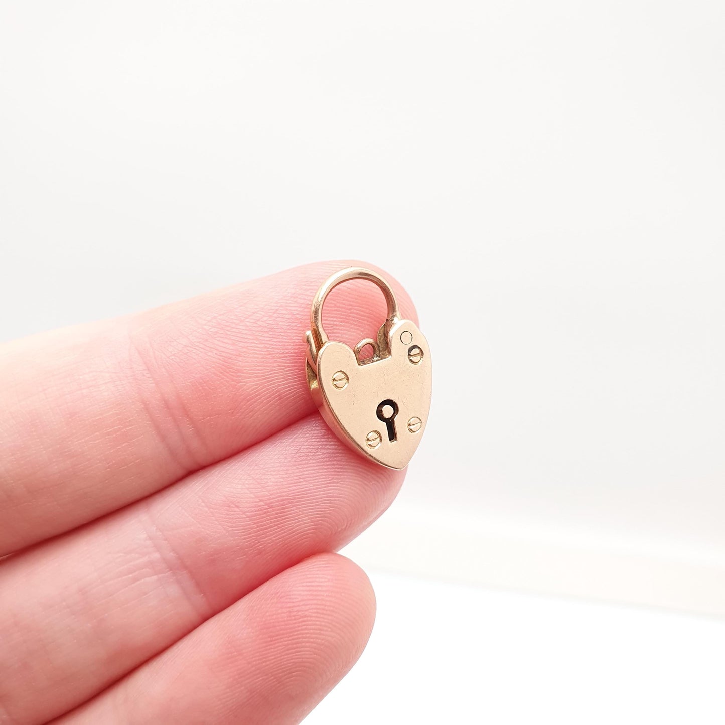 Antique 9ct 9k Rose Gold Padlock Clasp Charm Victorian Lock Necklace Pendant Bracelet Solid 9k 9 Carat Lock Vintage Womens Jewelry Jewellery