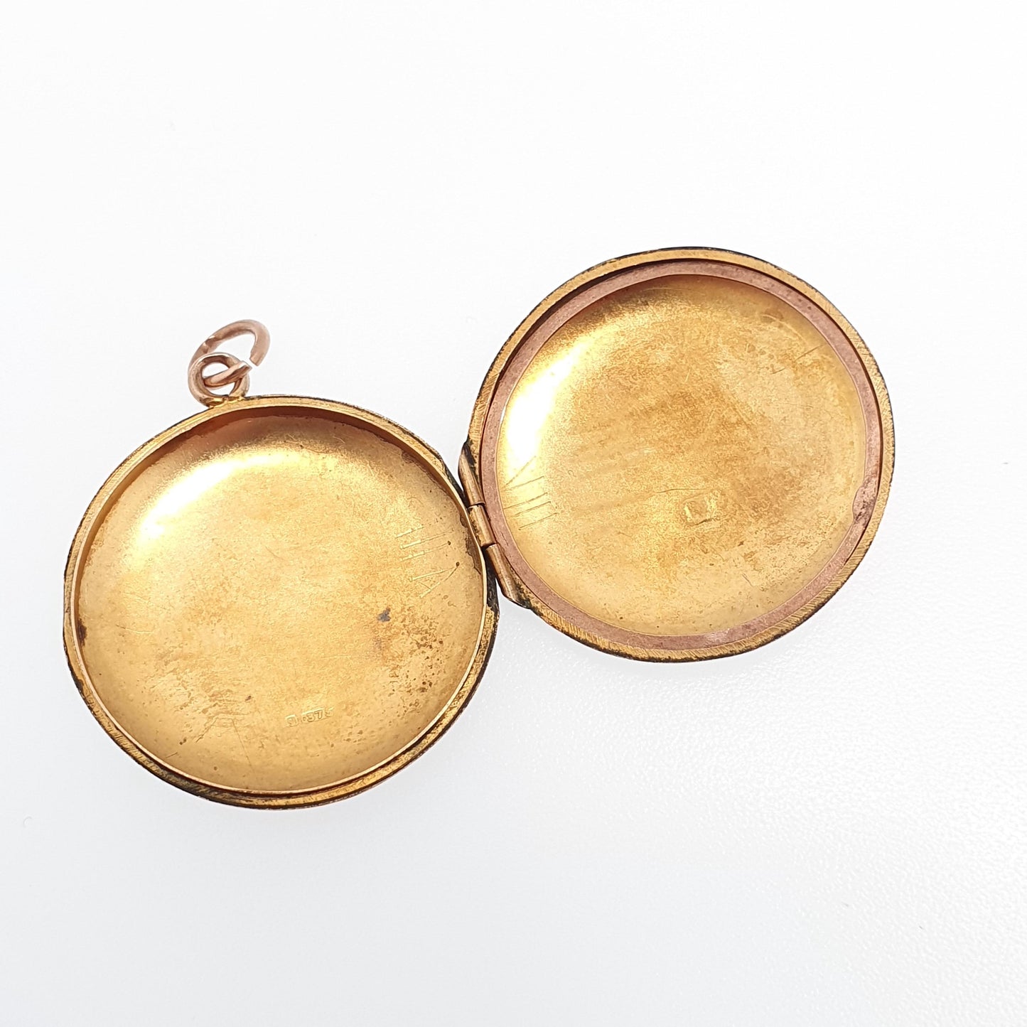 Antique Solid 9k 9ct Rose Gold Locket Round 1905 Hallmark Engraved All 9ct 9kt Gold Necklace Photo Picture Pendant Jewelry Jewellery