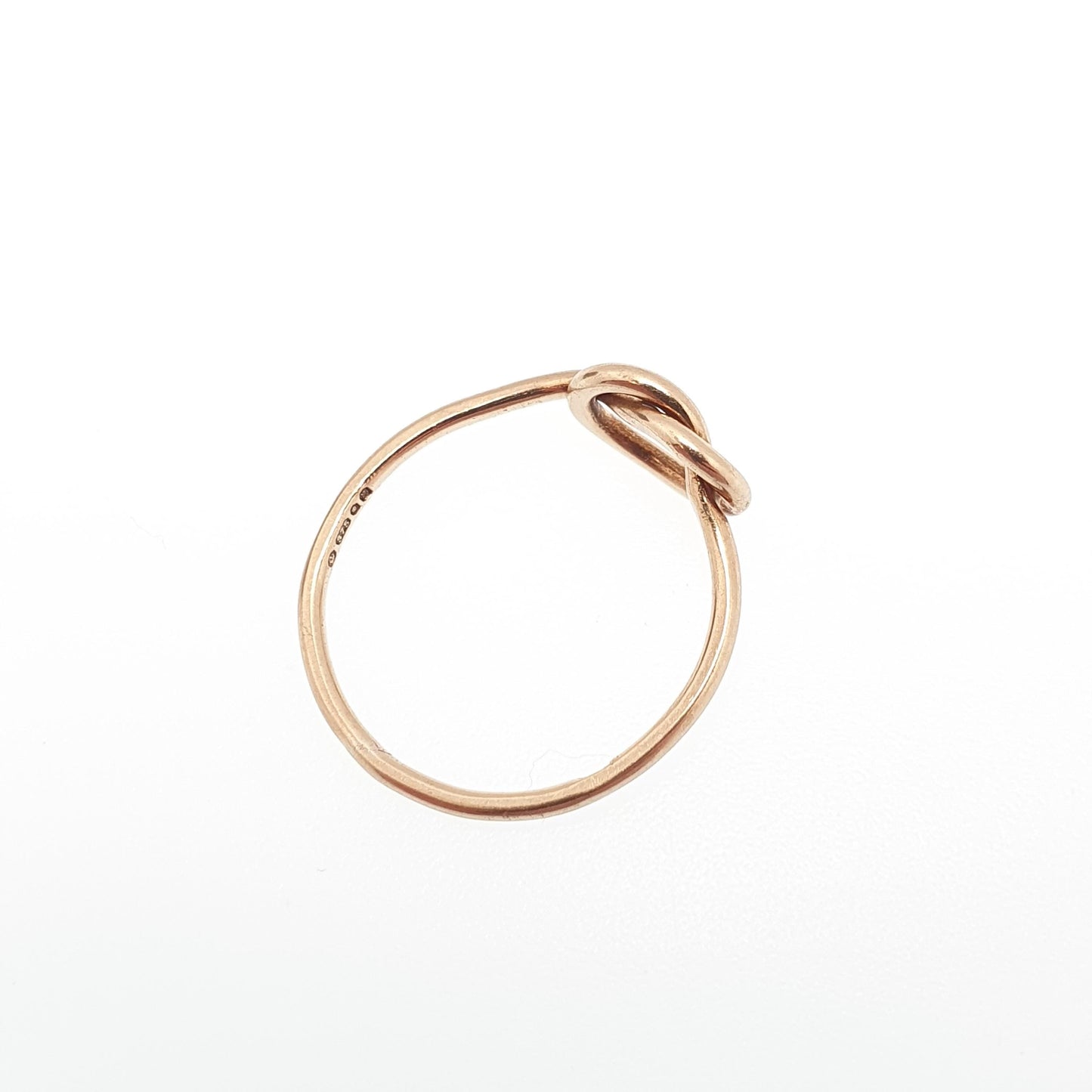 Vintage 9k 9ct Gold Knot Ring Infinity Solid 9ct 375 9kt 1976 Hallmark Retro Womens Jewelry Jewellery