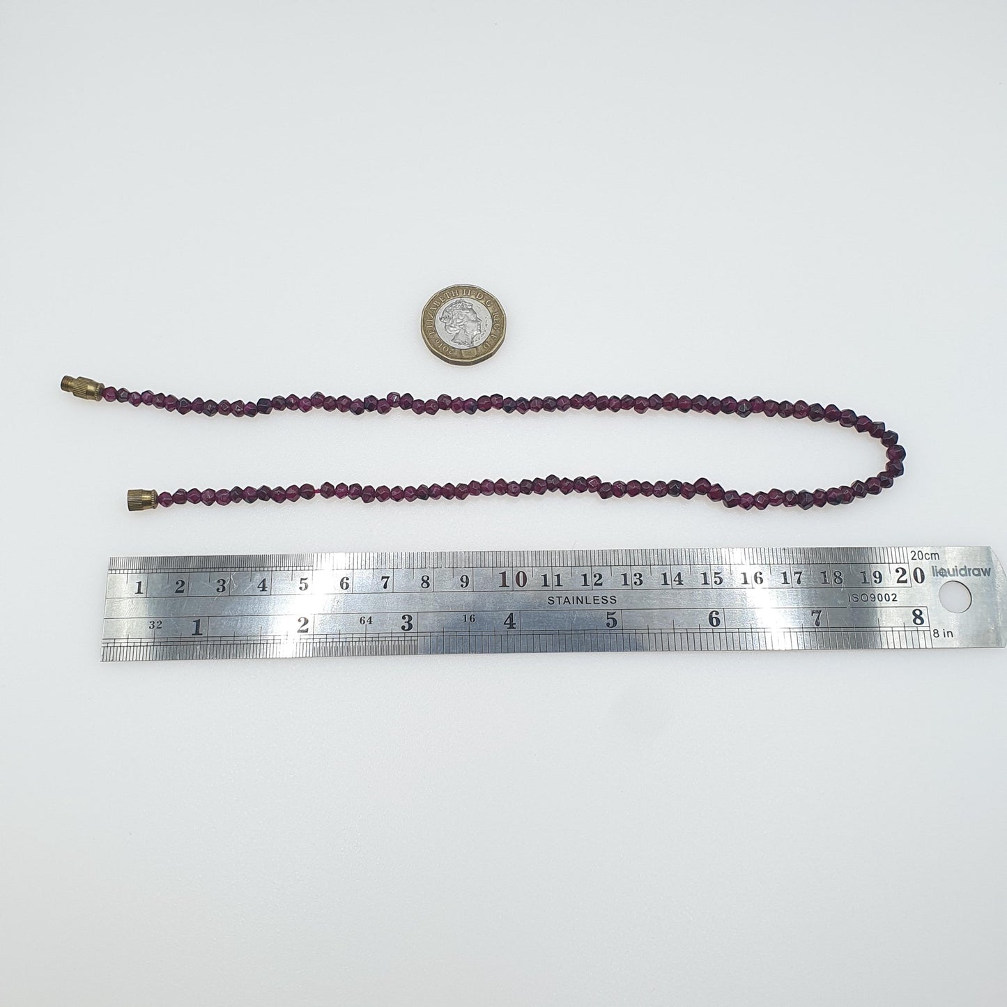 Antique Art Deco Garnet Bead Necklace Womens Jewellery Jewelry Vintage Gemstone Hand Cut