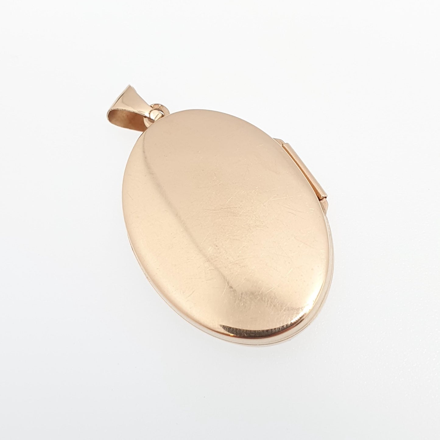Vintage Solid 9ct 9k Gold Locket Large Oval All 375 9kt Gold Necklace Pendant Engraved Retro Jewelry Womens Jewellery