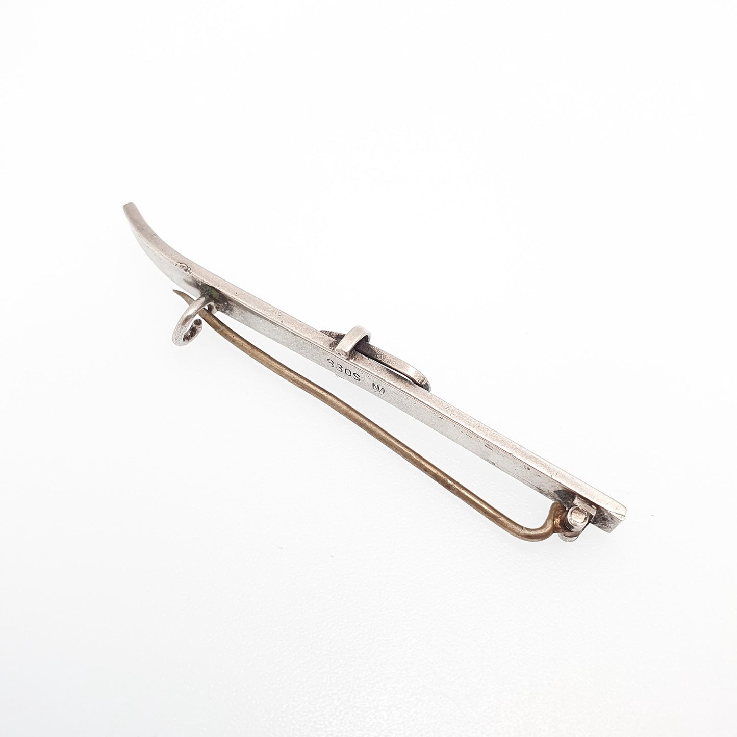 Antique Solid Silver MARIUS HAMMER Ski Brooch Pin Finse Norway Norwegian Skiing Scandinavian Vintage Jewelry Jewellery