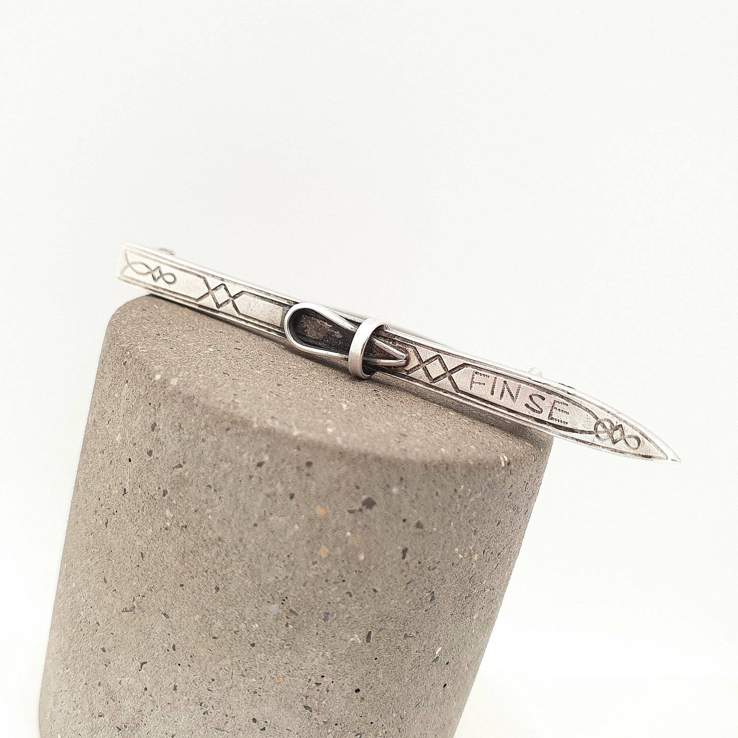 Antique Solid Silver MARIUS HAMMER Ski Brooch Pin Finse Norway Norwegian Skiing Scandinavian Vintage Jewelry Jewellery