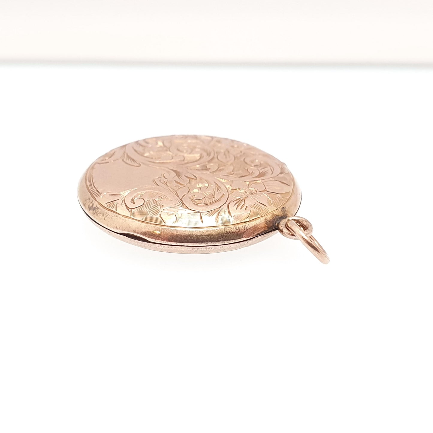 Antique Solid 9k 9ct Rose Gold Locket Round 1905 Hallmark Engraved All 9ct 9kt Gold Necklace Photo Picture Pendant Jewelry Jewellery