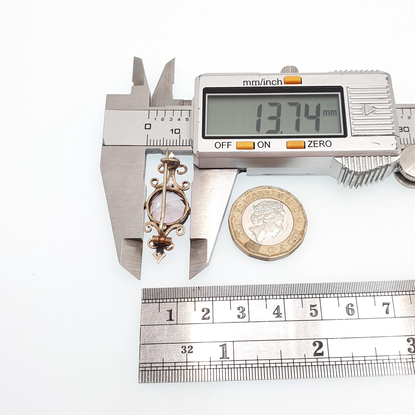 Antique Victorian Natural Amethyst Brooch Pin Seed Pearl Gold Tone Genuine Gemstone Old Vintage 1800s Lilac Purple Womens Jewelry