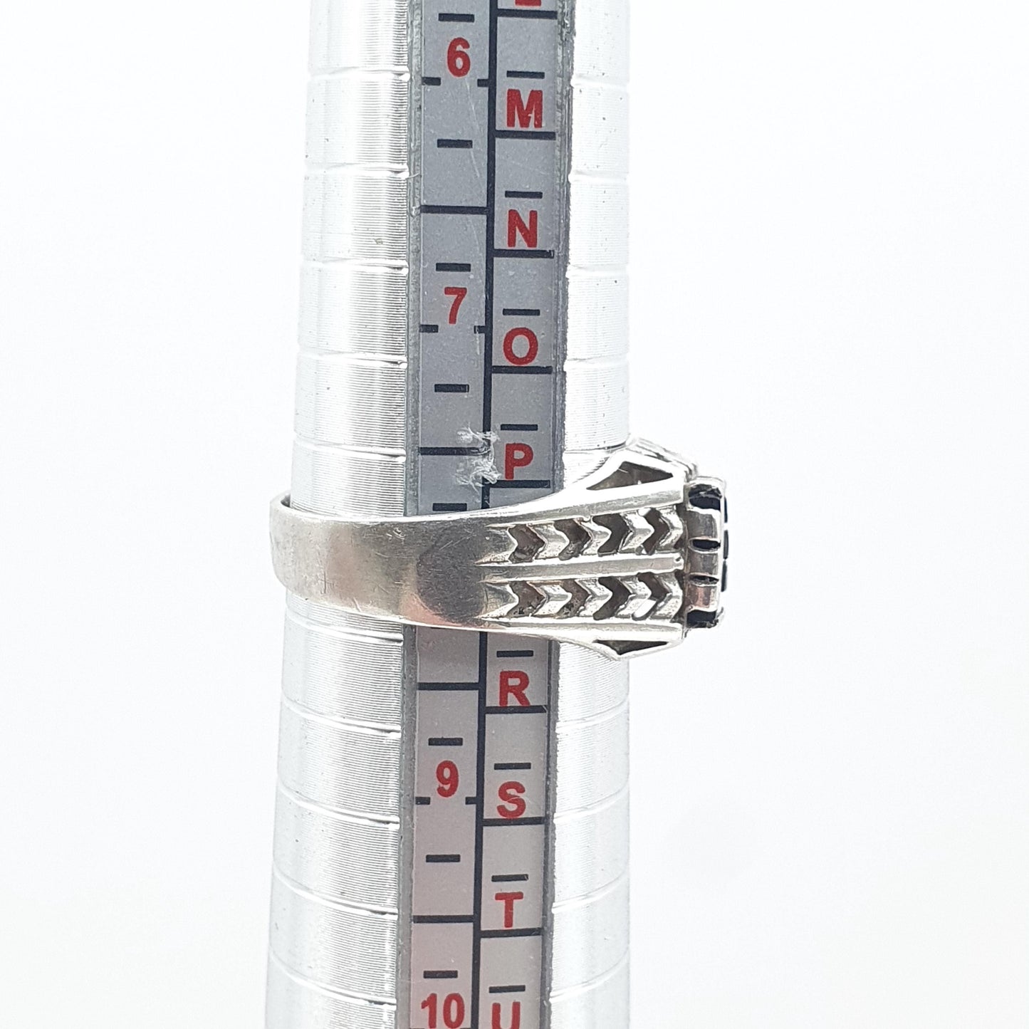 Vintage Solid Silver Onyx Signet Ring Arrow Shoulders Unisex Black Gemstone Mens Womens Jewelry Jewellery