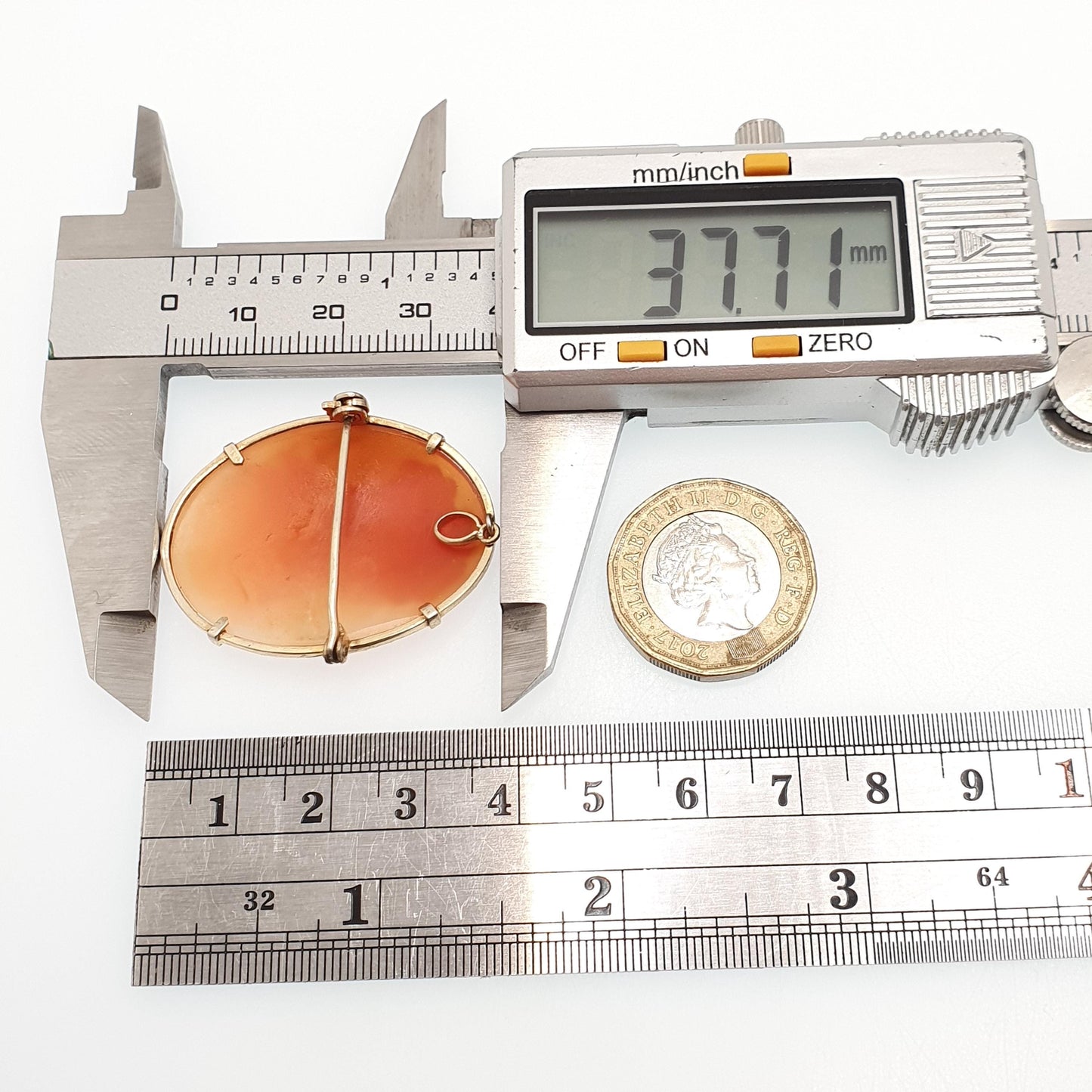 Vintage Solid Silver Bird Cameo Pendant Brooch Woman Necklace Gold Vermeil Genuine Shell 1970s Womens Jewelry Jewellery