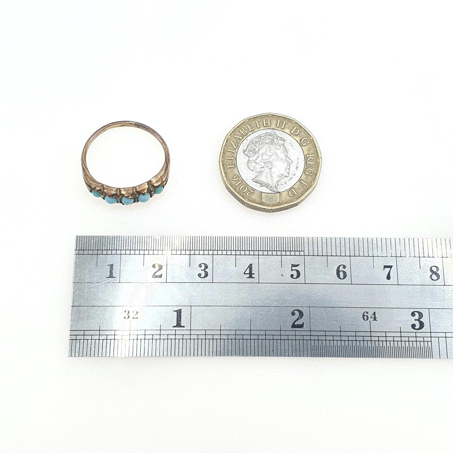 Antique Victorian Faux Turquoise Rose Rolled Gold Ring Blue 5 Stone 1800s Gift Womens Vintage Jewelry Jewellery