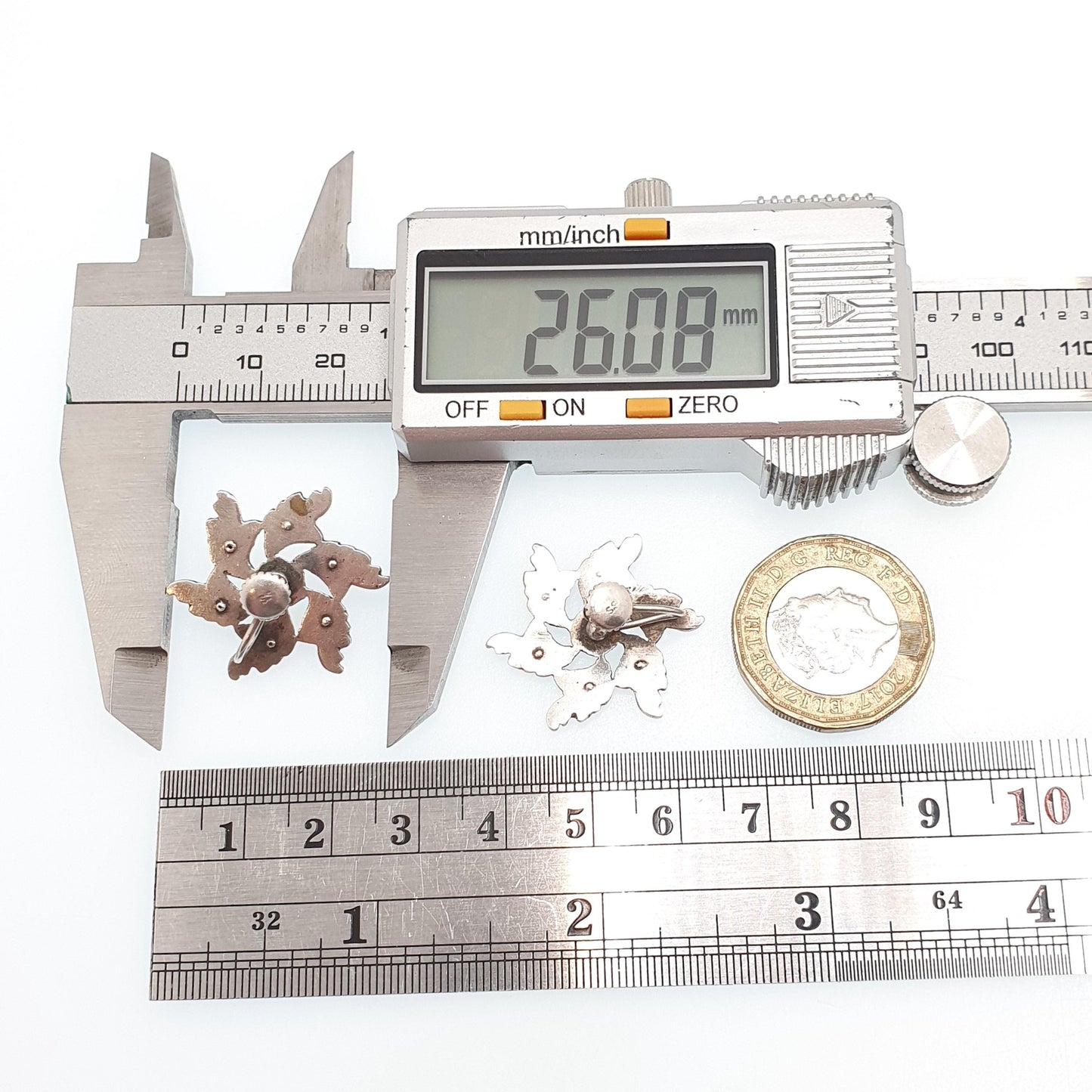 Antique Victorian Sterling Silver Diamond Paste Spiral Earrings Snowflake Flower Rare Vintage 1800s Jewelry