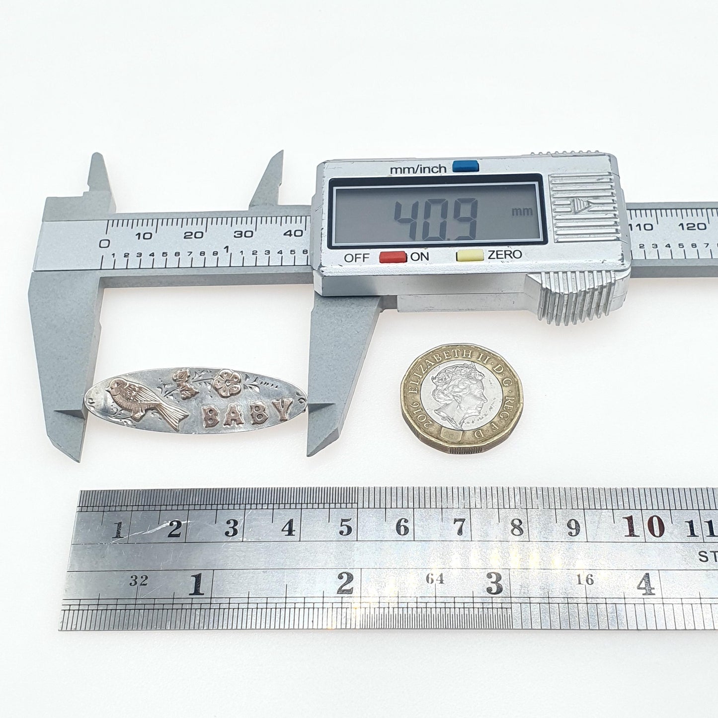 Antique Sterling Silver Baby Bird Brooch Baby Sweetheart Rose Gold Highlights Hallmarked 1905 Vintage Womens Mens Jewelry Jewellery