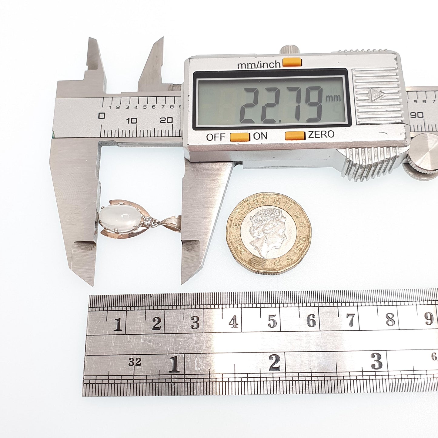 Antique Solid Silver Moonstone Wishbone Necklace Pendant Victorian Diamond Paste White Adularescence Jewelry Jewellery