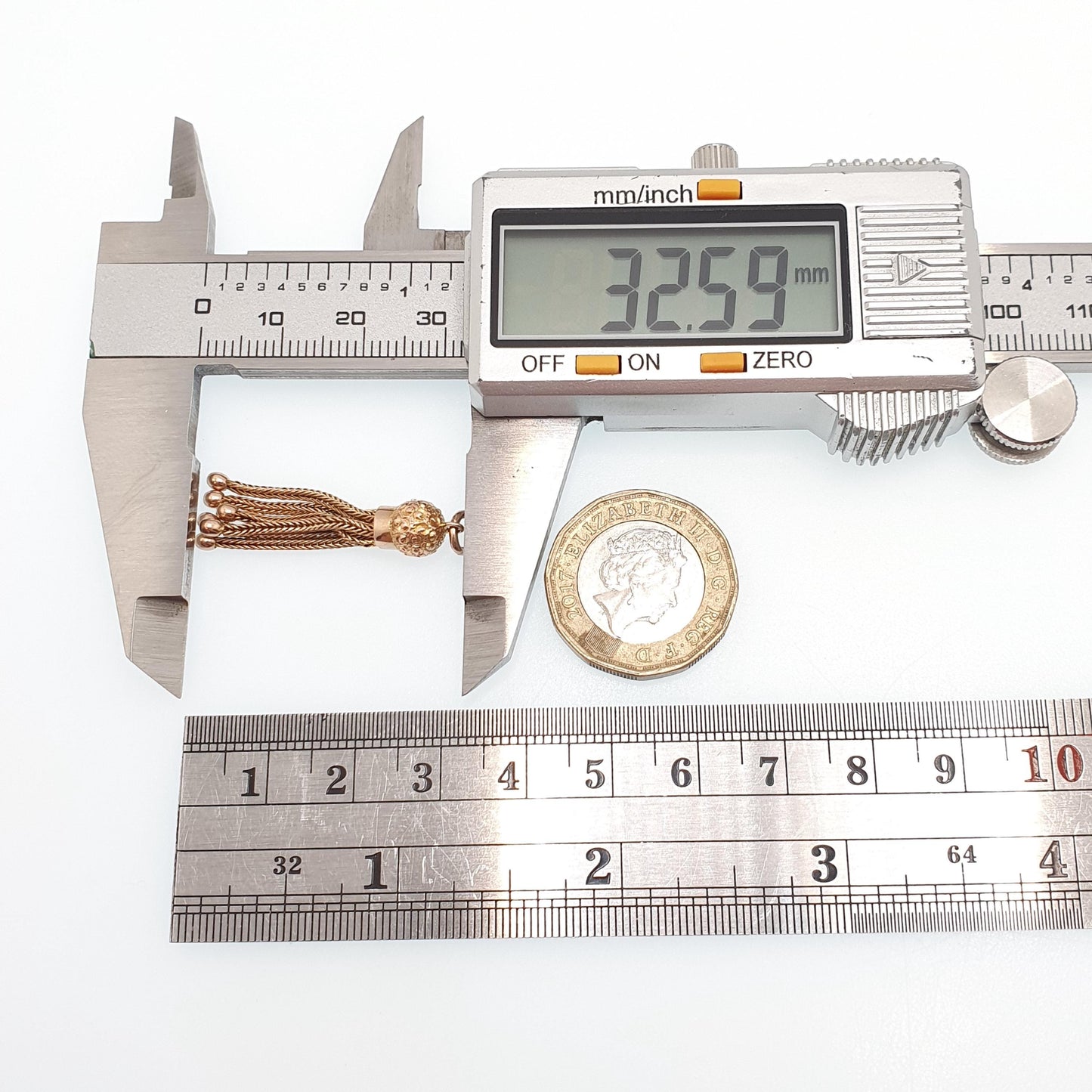 Antique 9ct Gold Tassel Fob Victorian Necklace Pendant Solid 9k 9kt Yellow Charm 1800s Genuine Albert Albertina Vintage