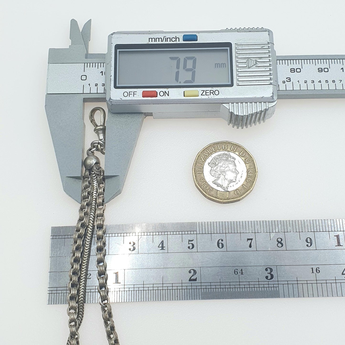 Antique Victorian Silver Plate Albertina Bracelet With Dog Clip and T Bar Albert Chain Belcher Link Women Mens Jewelry Jewellery