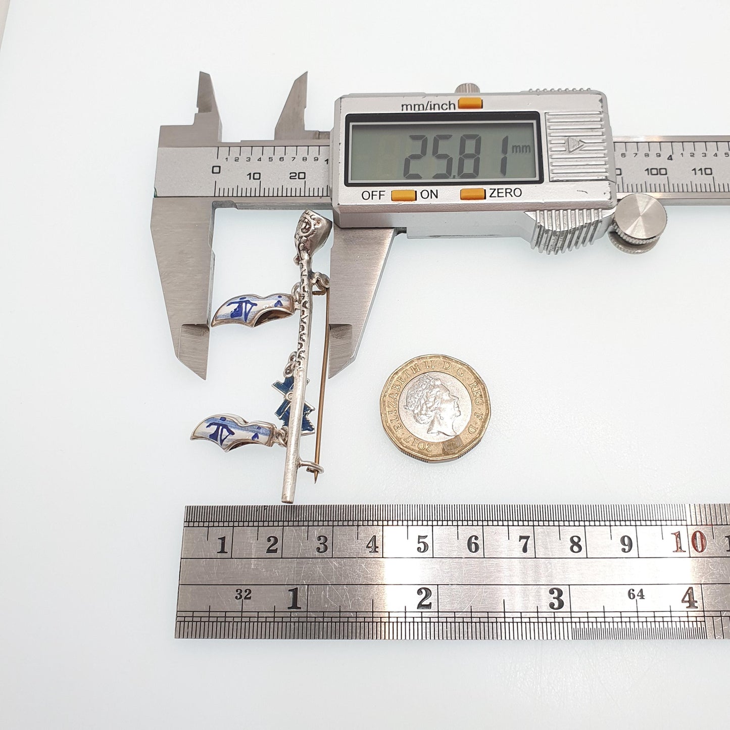 Antique Dutch Solid Silver Pipe Clog Windmill Brooch Pin Dutch China Enamel Vintage Charms Jewelry Jewellery