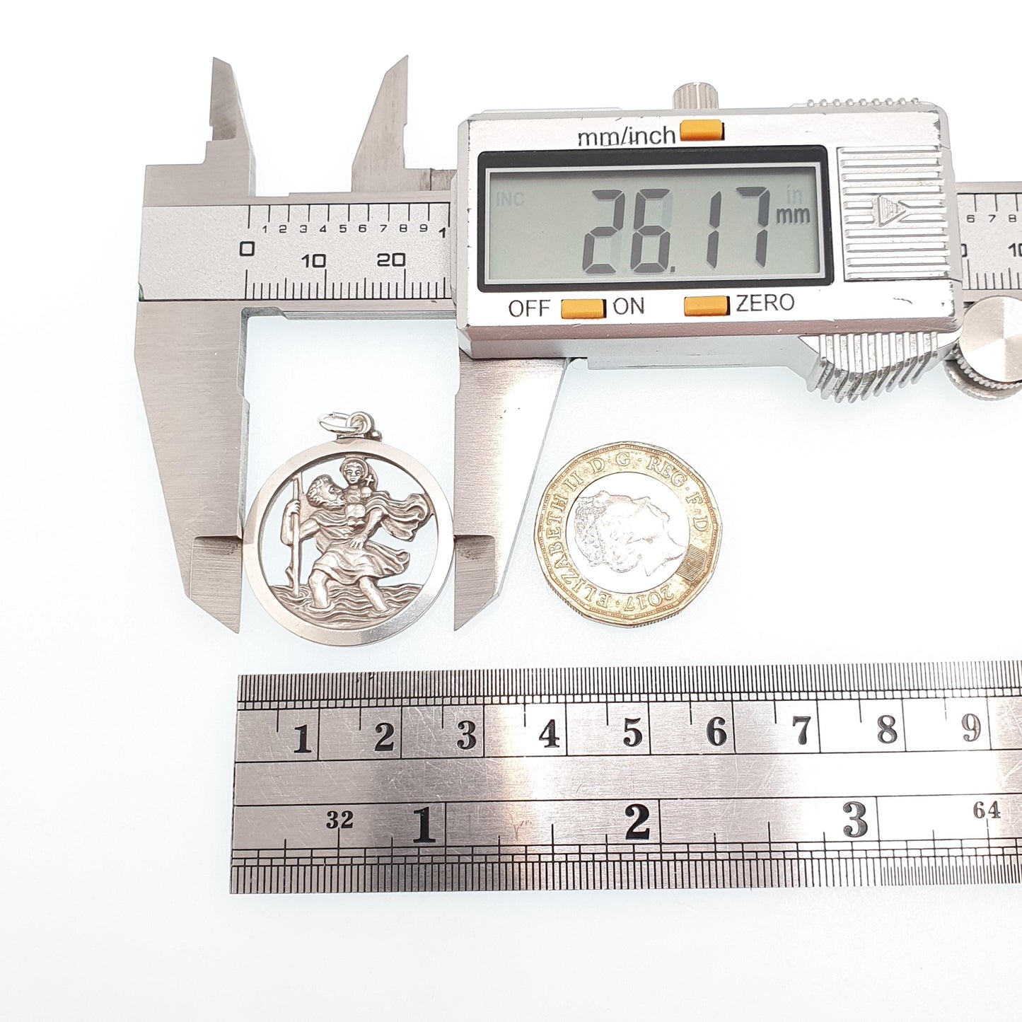 GEORG JENSEN Vintage St Christopher Sterling Silver Pendant Necklace Pierced Cut Out Silhouette GJ Ltd Saint Travel 925 Jewellery Jewelry