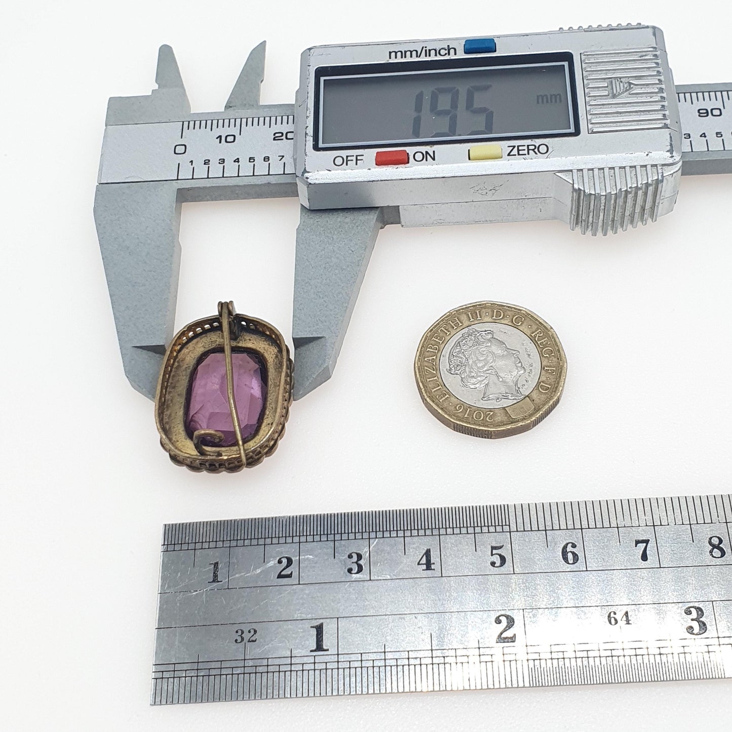 Antique Victorian Amethyst Paste & Seed Pearl Brooch Gold Tone Base Metal Faux Pearls Vintage Lilac Womens Jewelry Jewellery