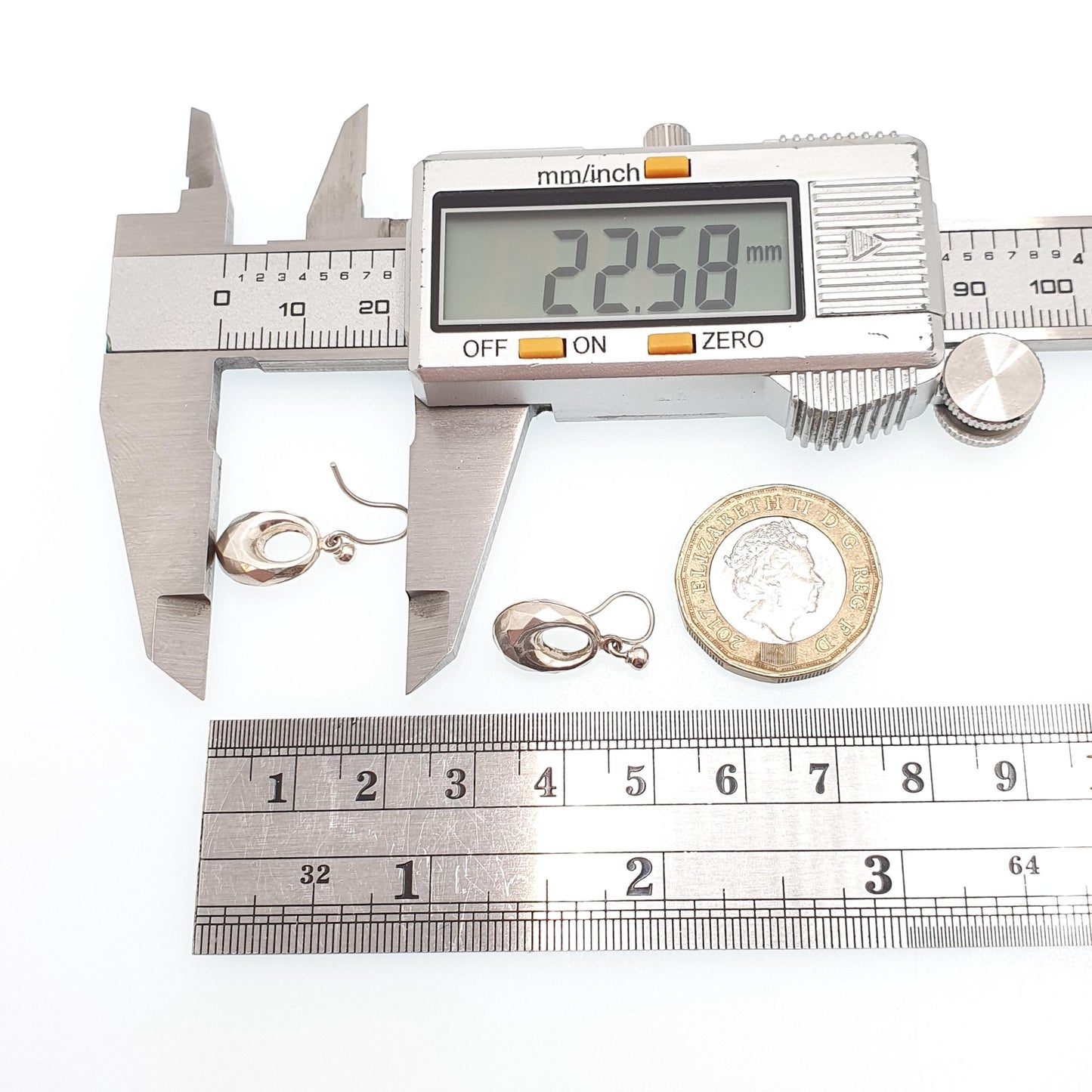 Antique Victorian Solid Silver Creole Hook Earrings Faceted Gypsy Etruscan Genuine 1800s Vintage Jewelry Jewellery